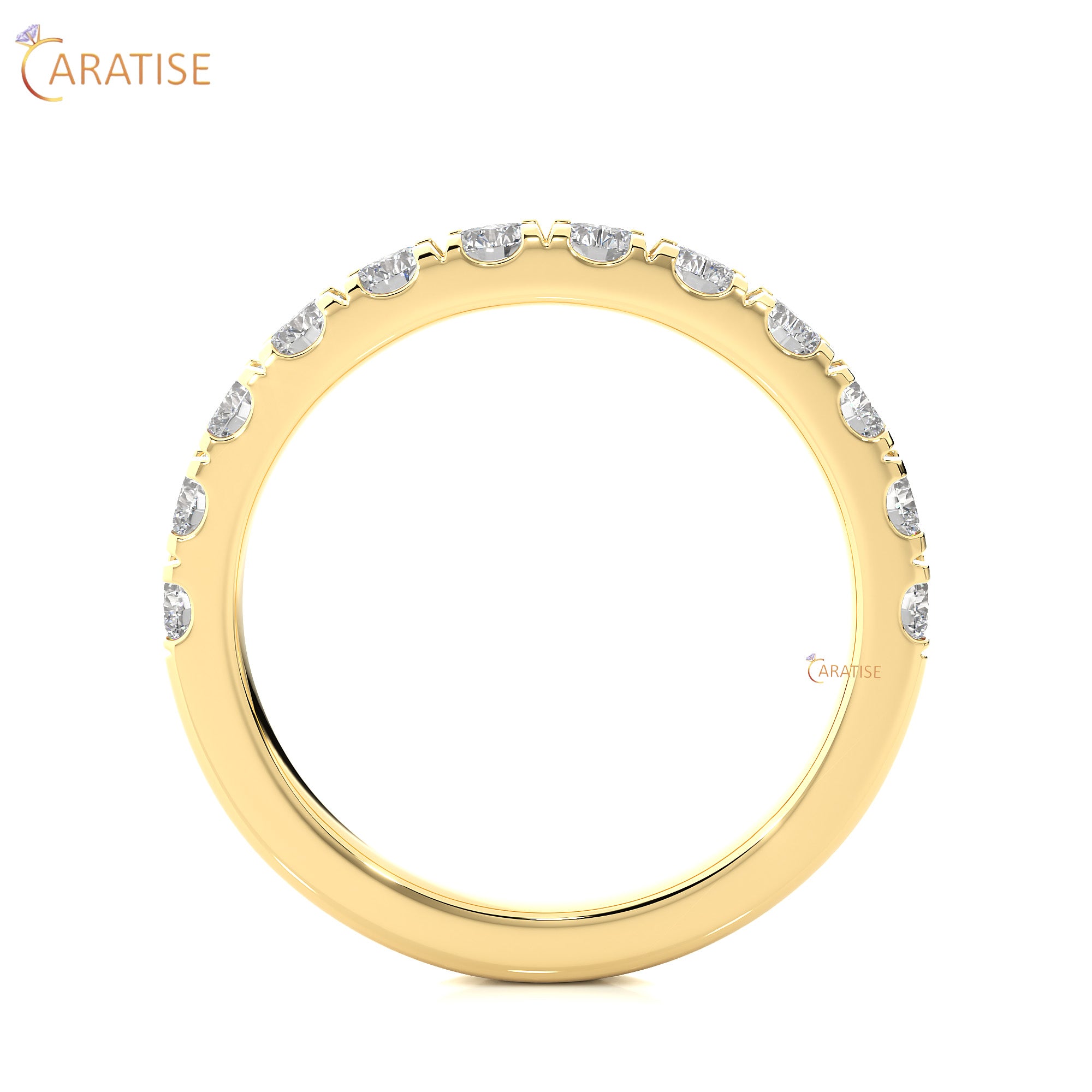 0.99 TDW Round Cut Moissanite Diamond Band Ring 925 Silver