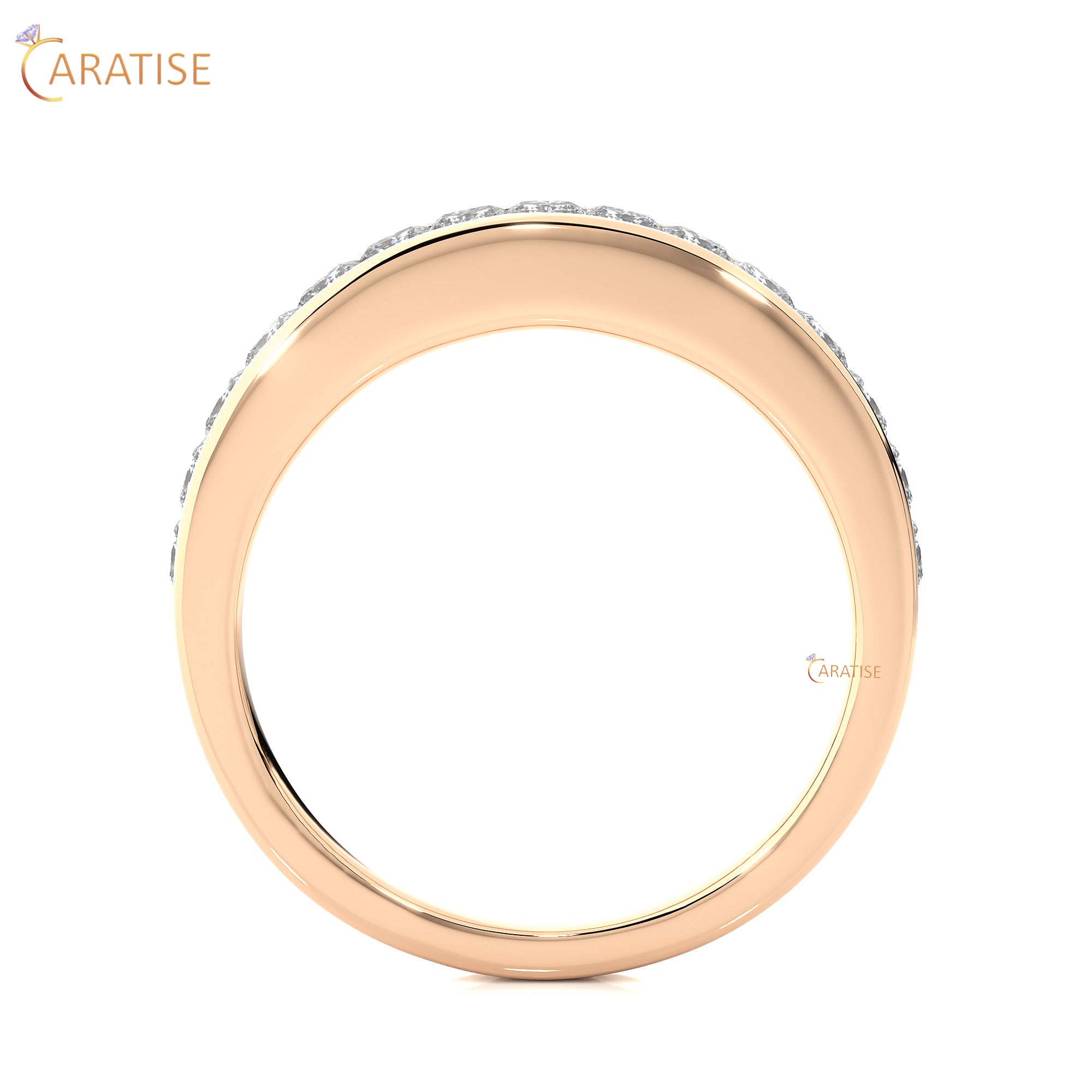 0.98 TDW Princess Cut Moissanite Diamond Band Ring 925 Silver