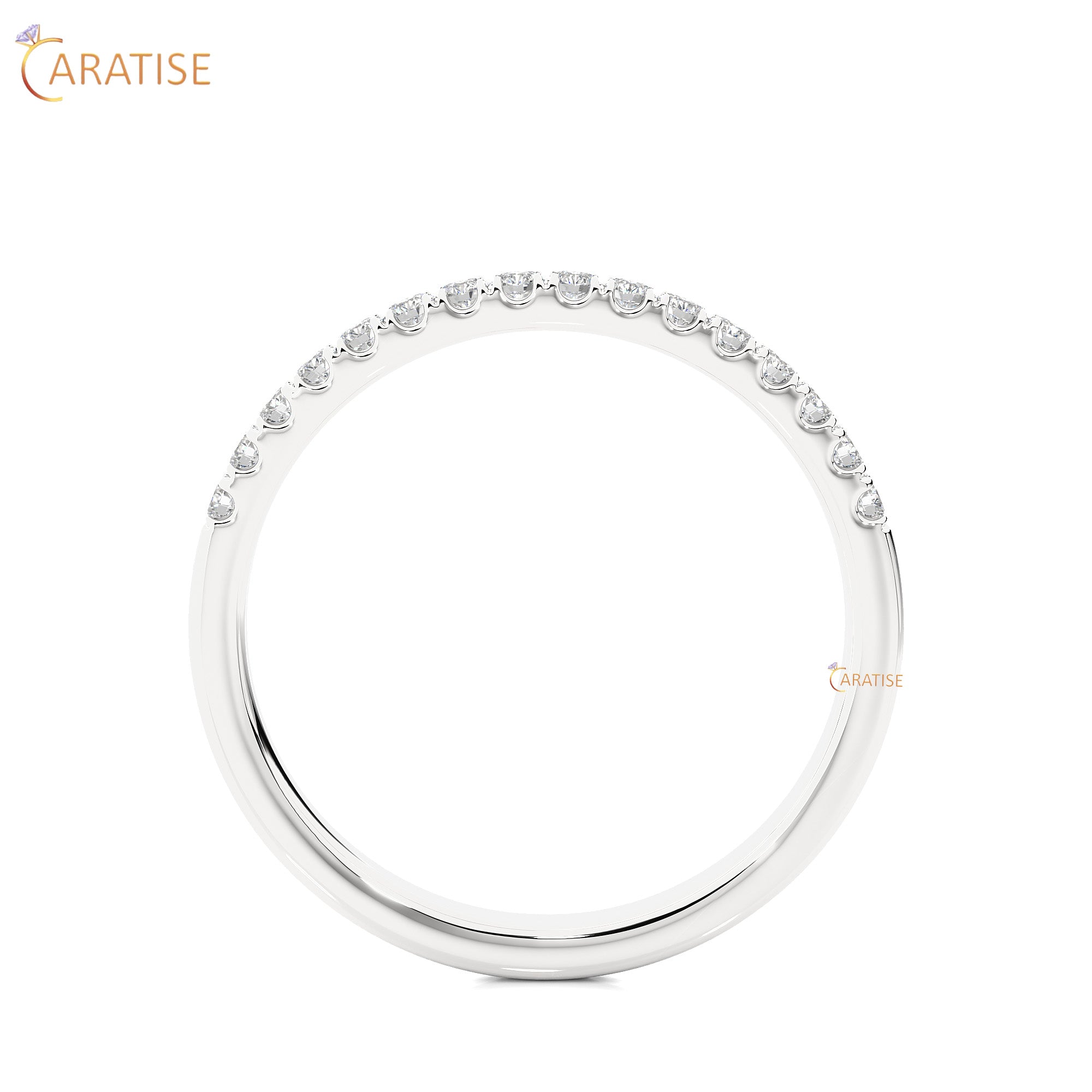 0.25 TDW Round Cut Moissanite Diamond Band Ring 925 Silver