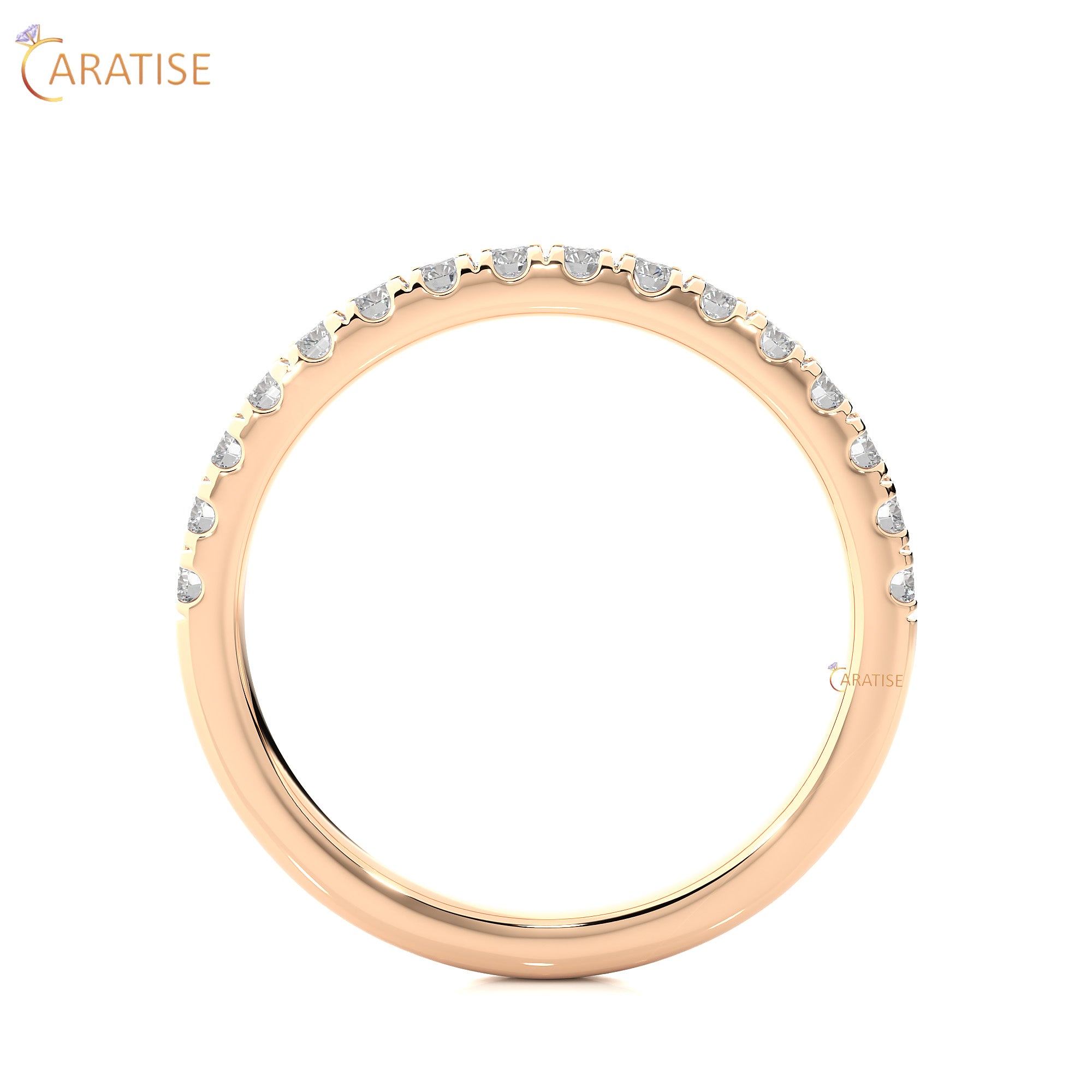 0.56 TDW Round Cut Moissanite Diamond Band Ring 925 Silver