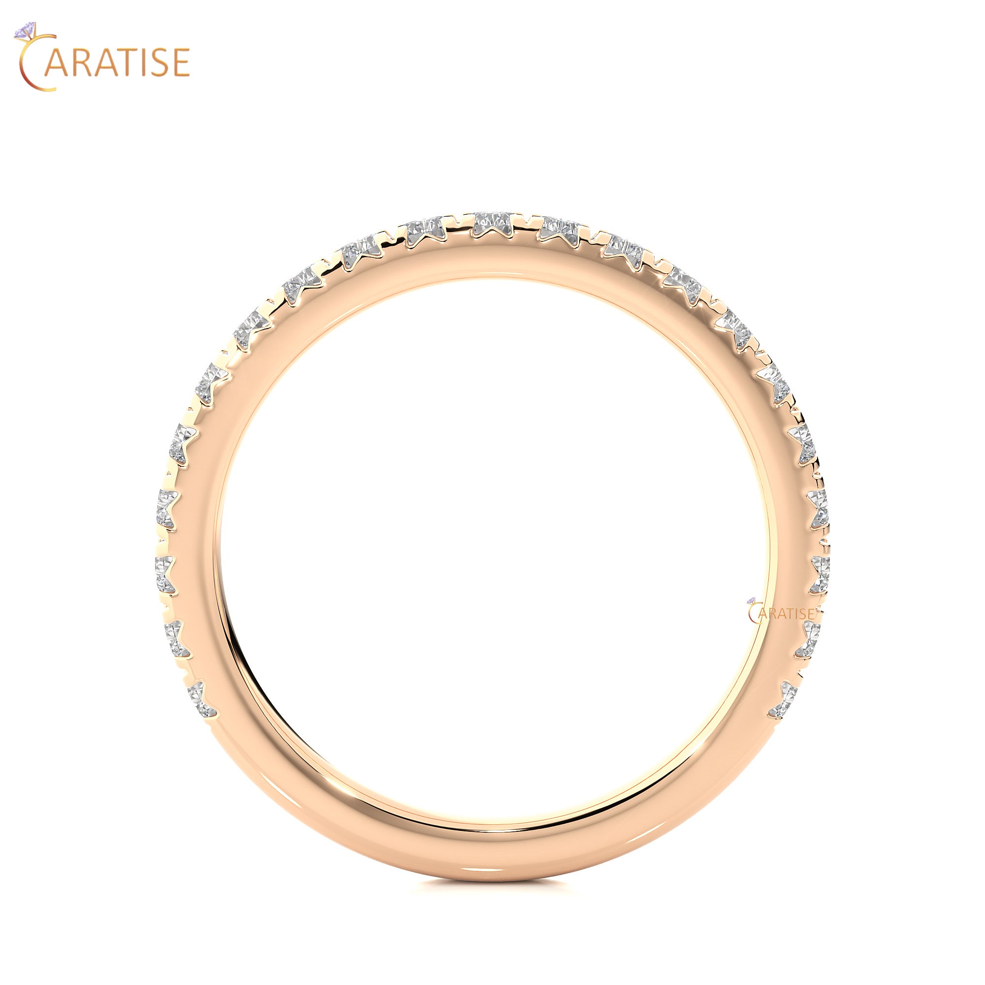 0.73 TDW Round Cut Moissanite Diamond Band Ring 925 Silver