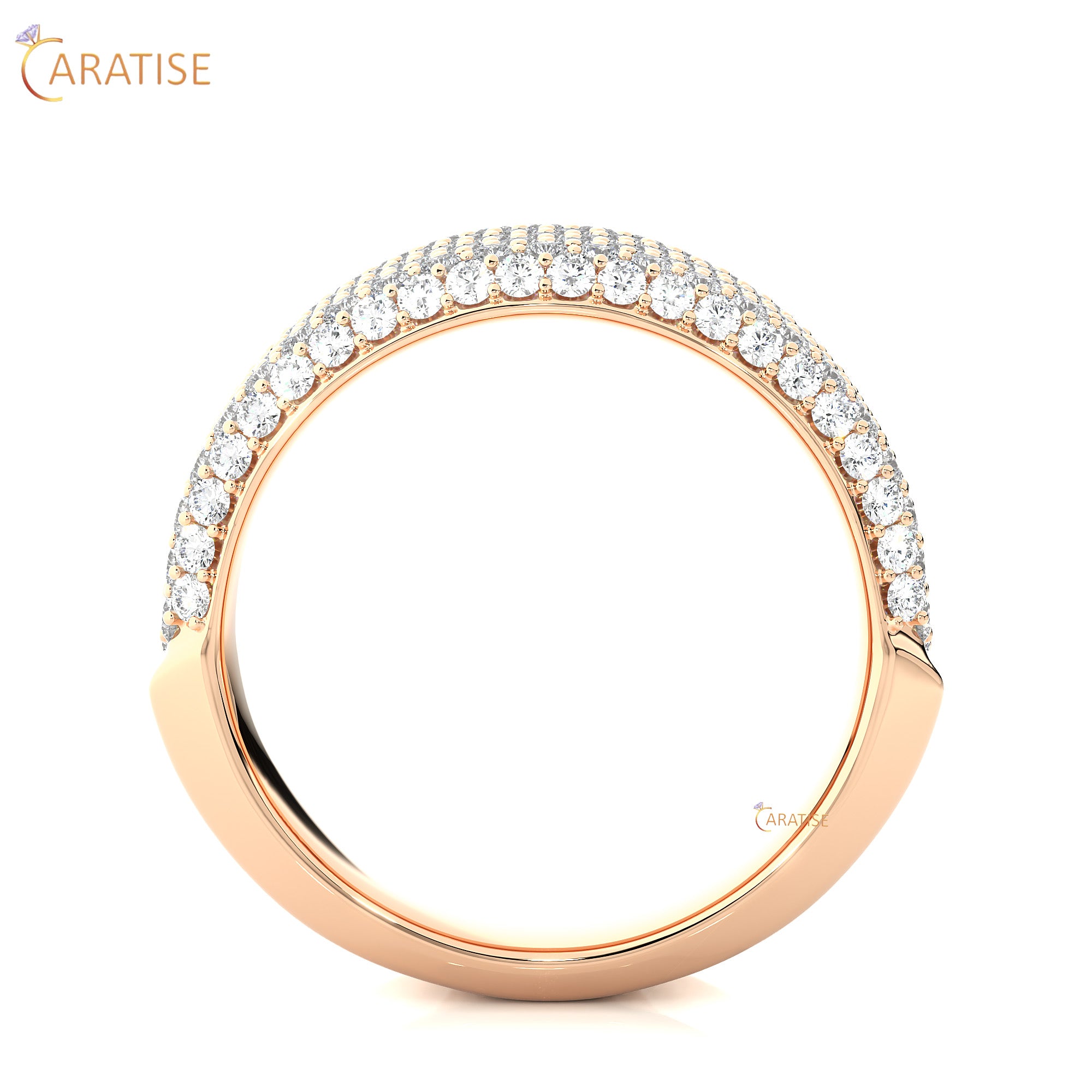 1.93 TDW Round Cut Moissanite Diamond Band Ring 925 Silver