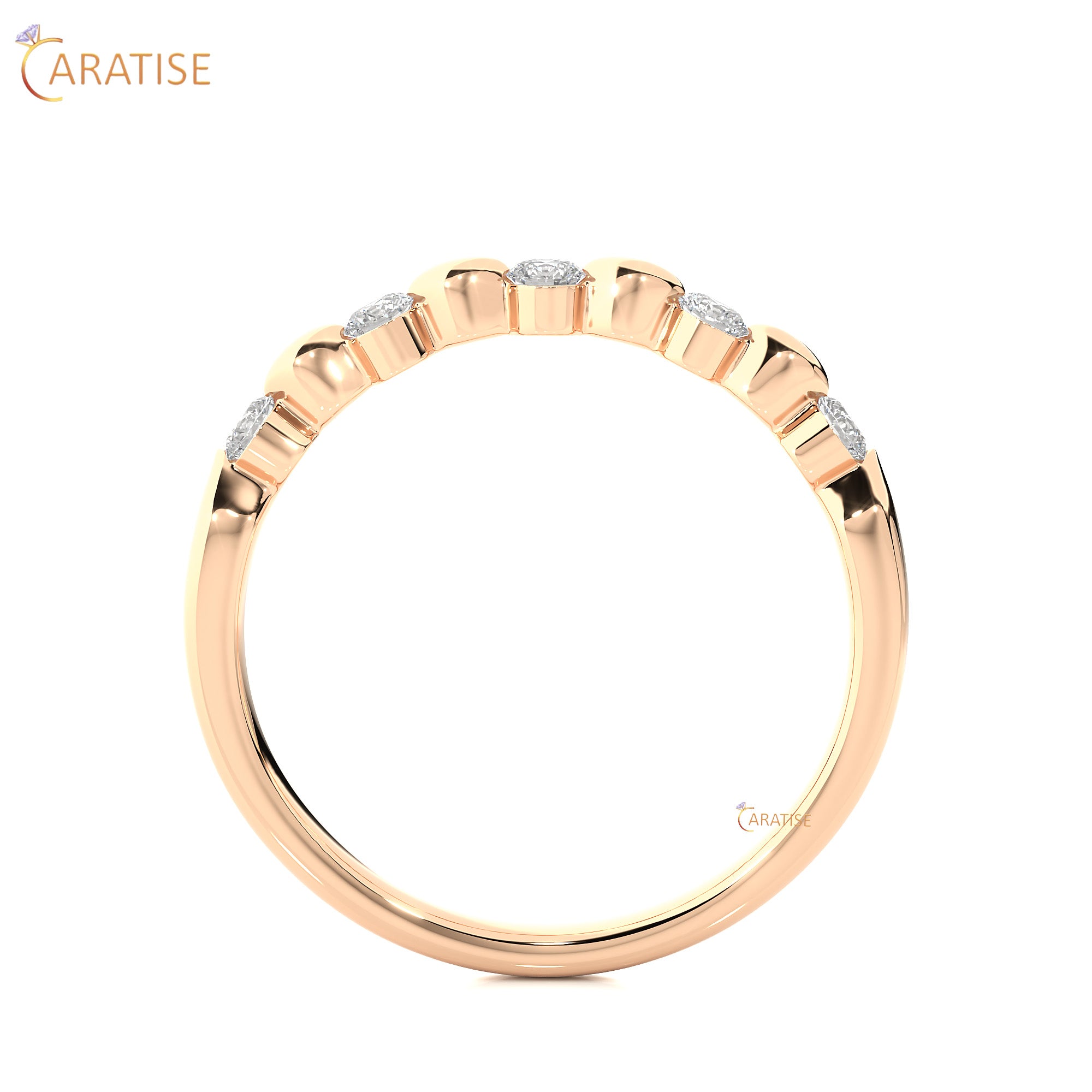 0.26 TDW Round Cut Moissanite Diamond Band Ring 925 Silver