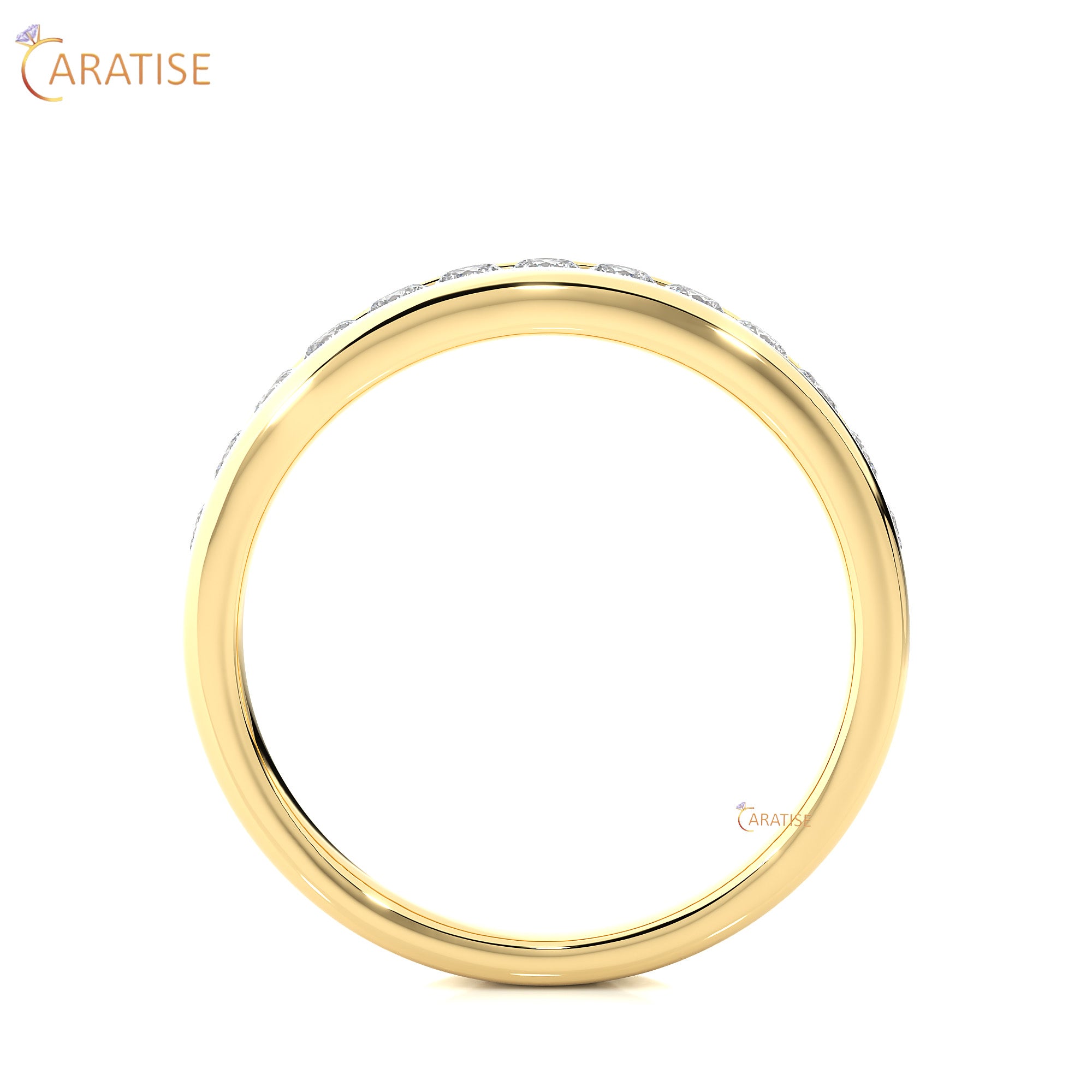 0.52 TDW Round Cut Moissanite Diamond Band Ring 925 Silver