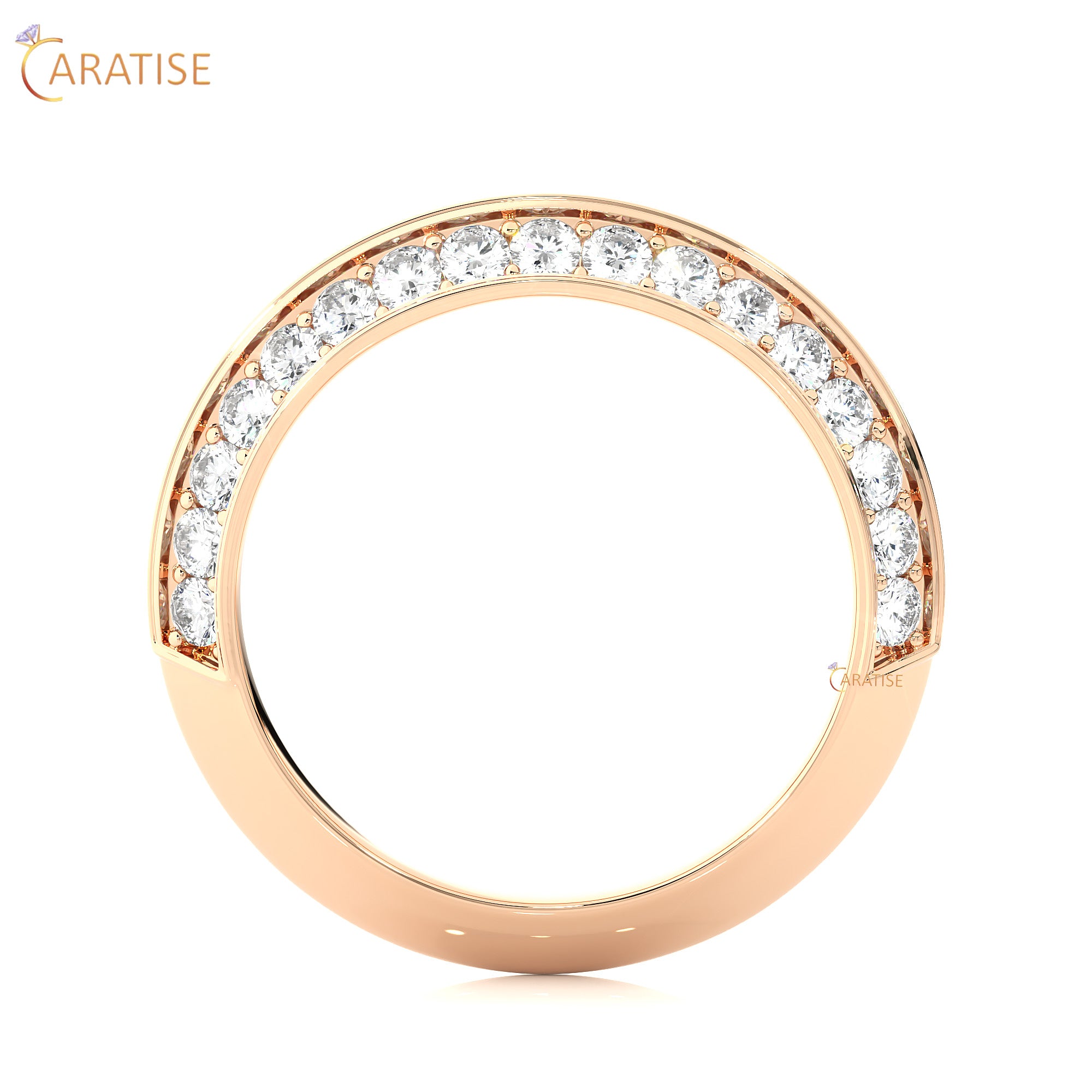 1.02 TDW Round Cut Moissanite Diamond Band Ring 925 Silver