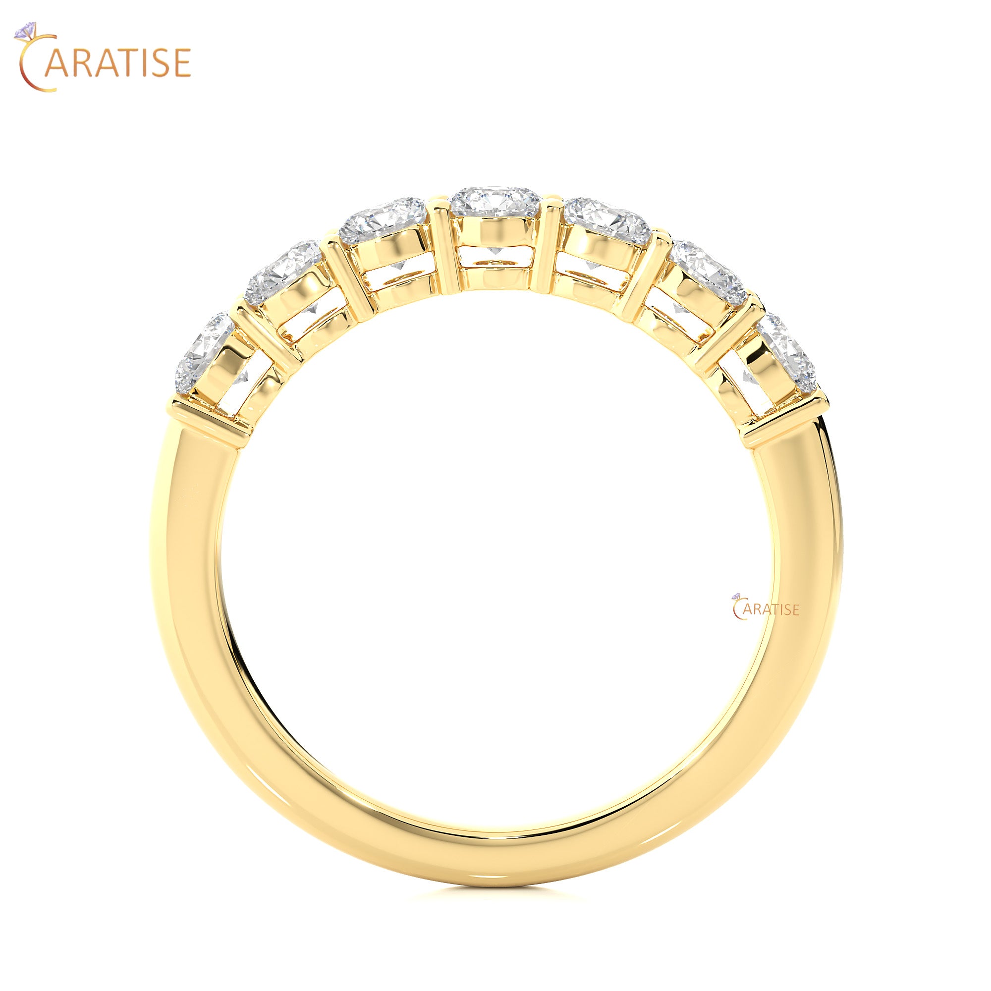 1.13 TDW Round Cut Moissanite Diamond Band Ring 925 Silver