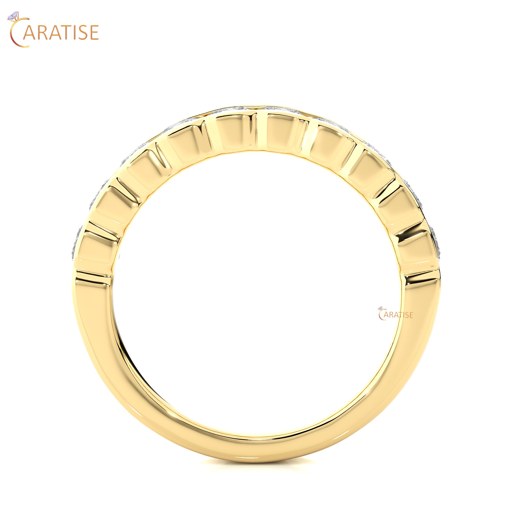 1.01 TDW Round Cut Moissanite Diamond Band Ring 925 Silver