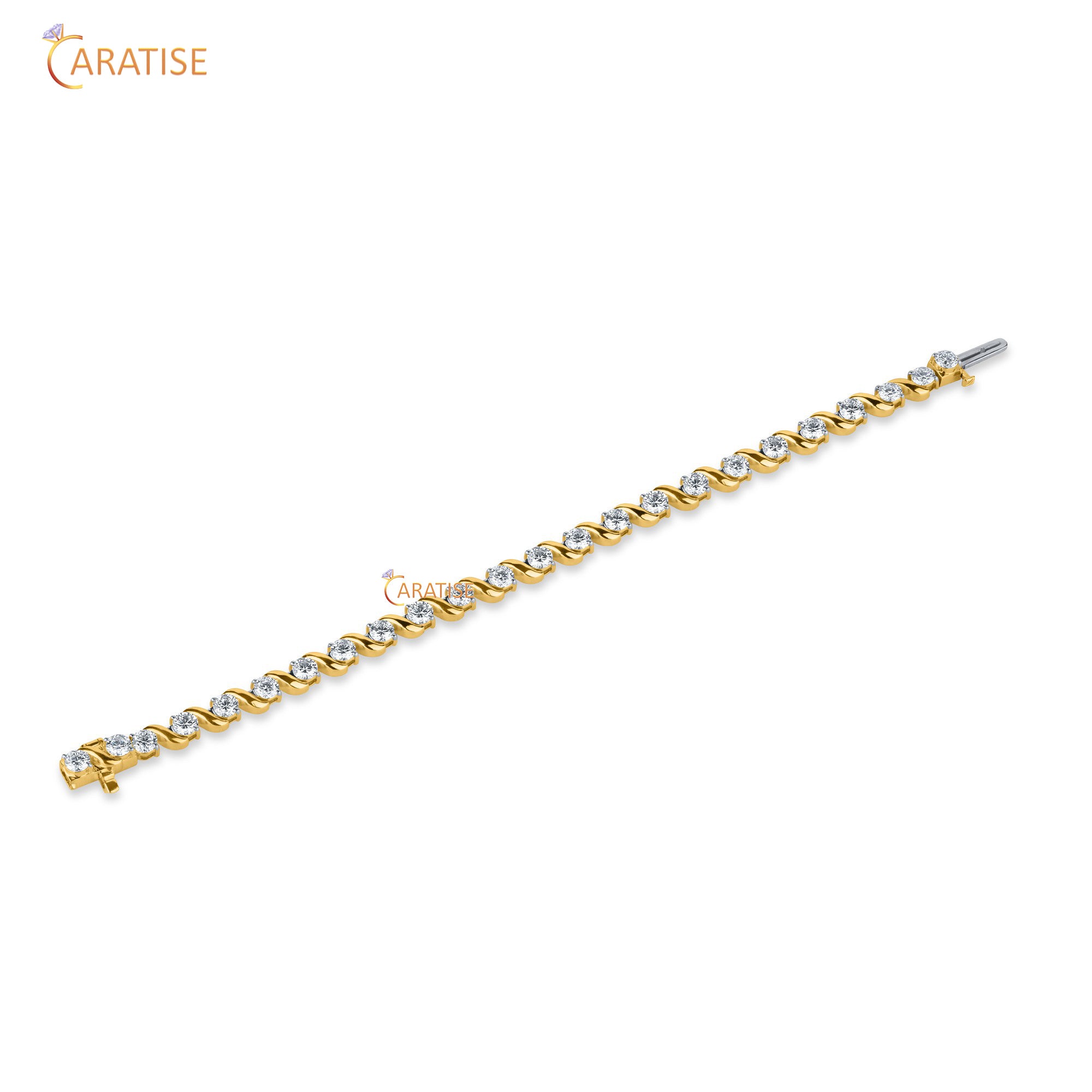 4.90 TDW Round Cut Diamond Charm Bracelet 925 Silver