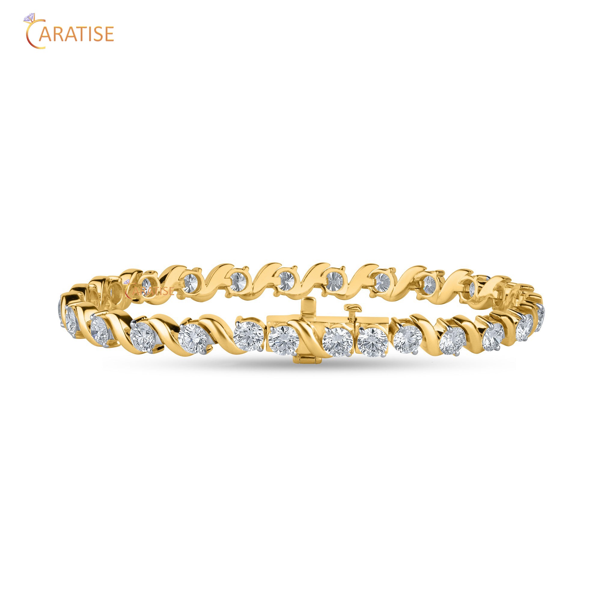 4.90 TDW Round Cut Diamond Charm Bracelet 925 Silver