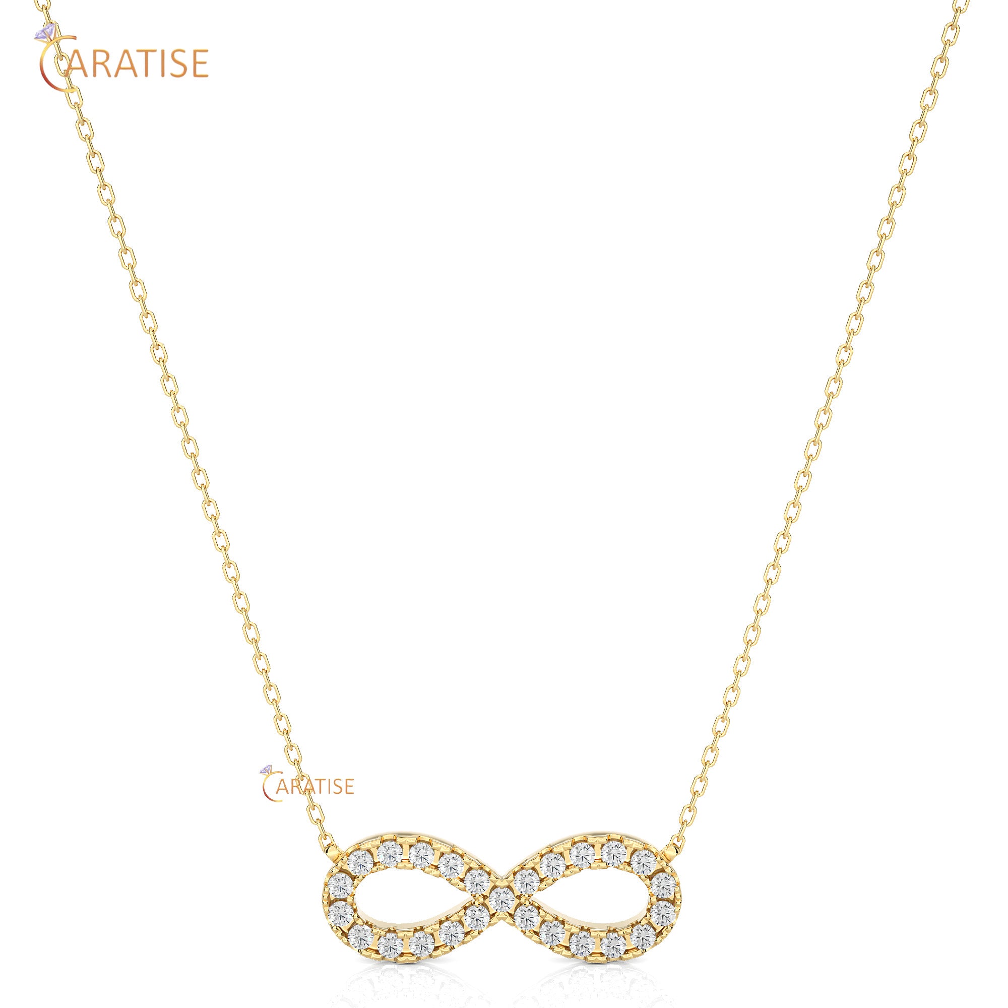 0.39 TDW Round Cut Moissanite Diamond Custom Pendant With Chain 925 Silver