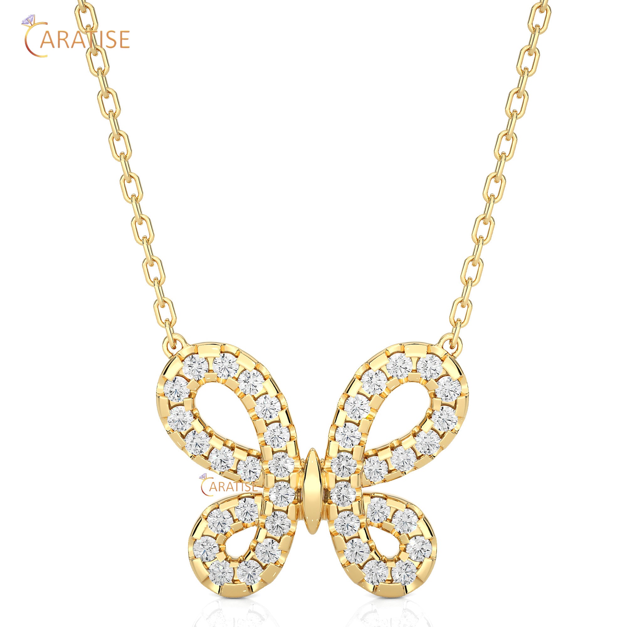 0.31 TDW Round Cut Moissanite Diamond Custom Pendant With Chain 925 Silver