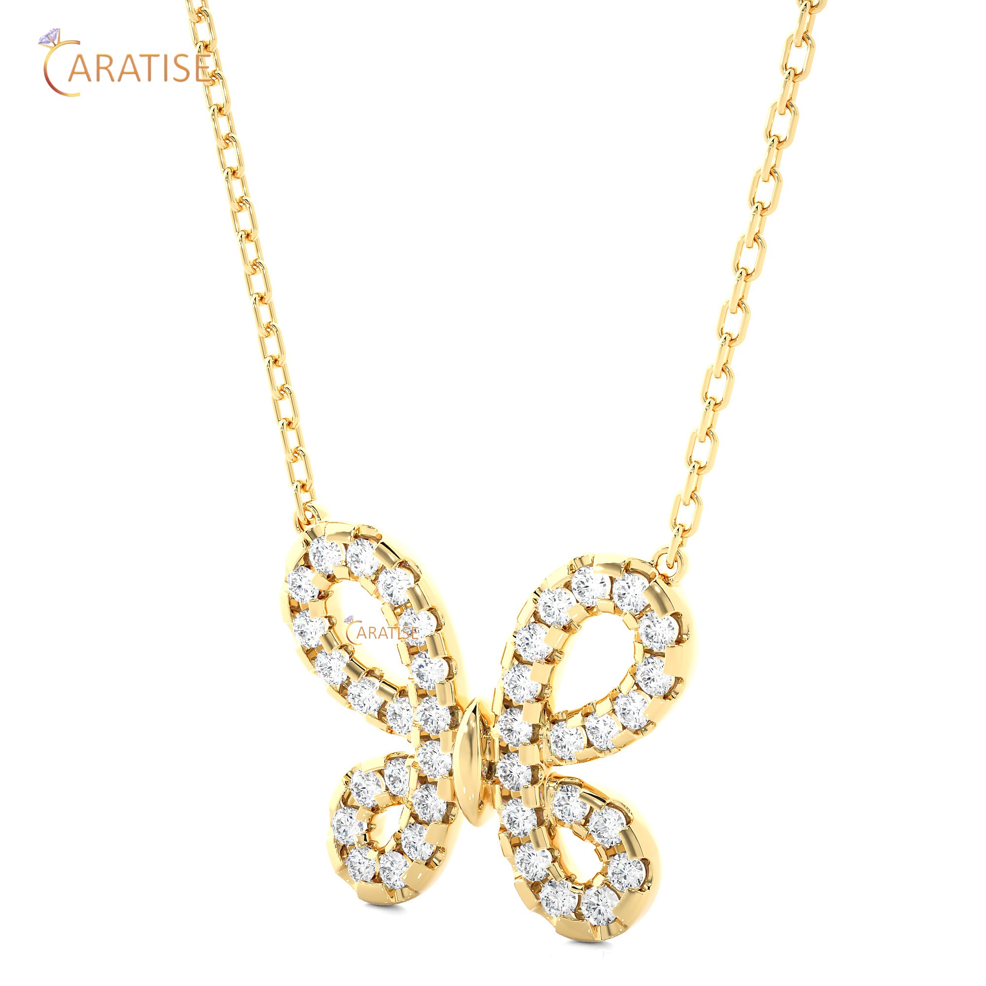 0.31 TDW Round Cut Moissanite Diamond Custom Pendant With Chain 925 Silver