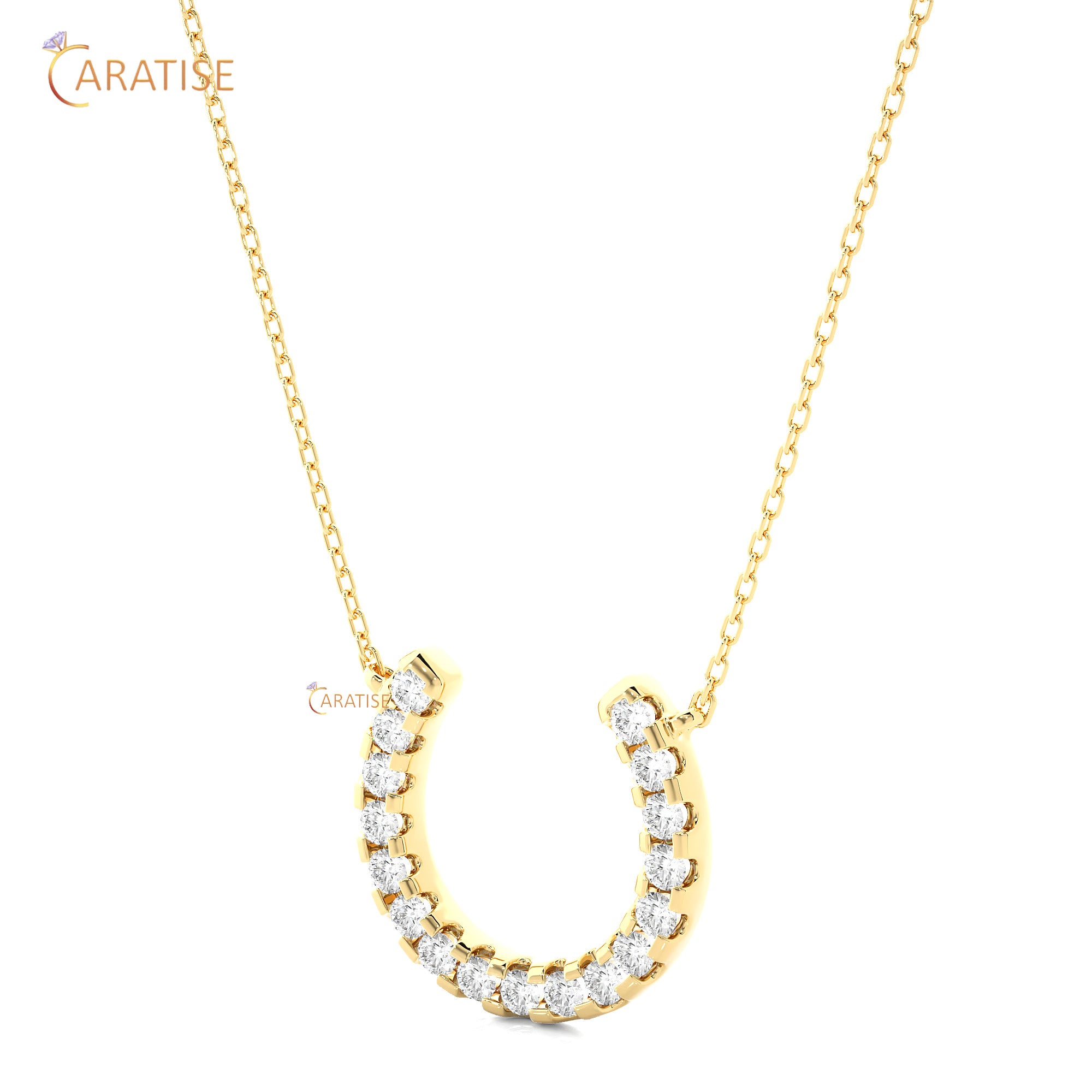 0.26 TDW Round Cut Moissanite Diamond Custom Pendant With Chain 925 Silver