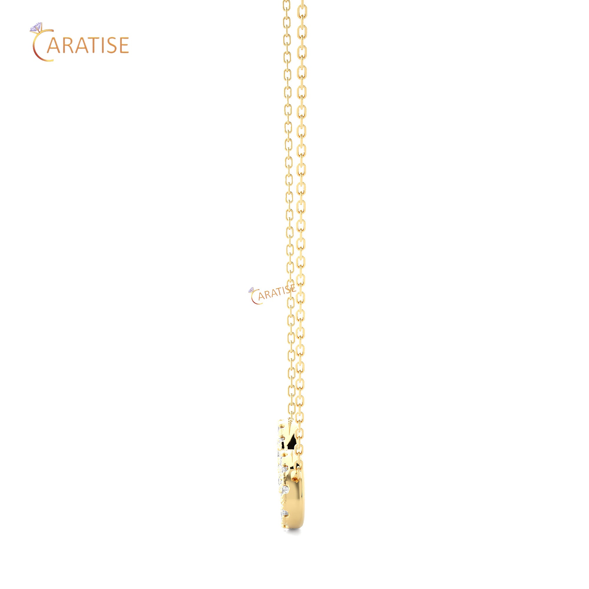 0.39 TDW Round Cut Moissanite Diamond Custom Pendant With Chain 925 Silver