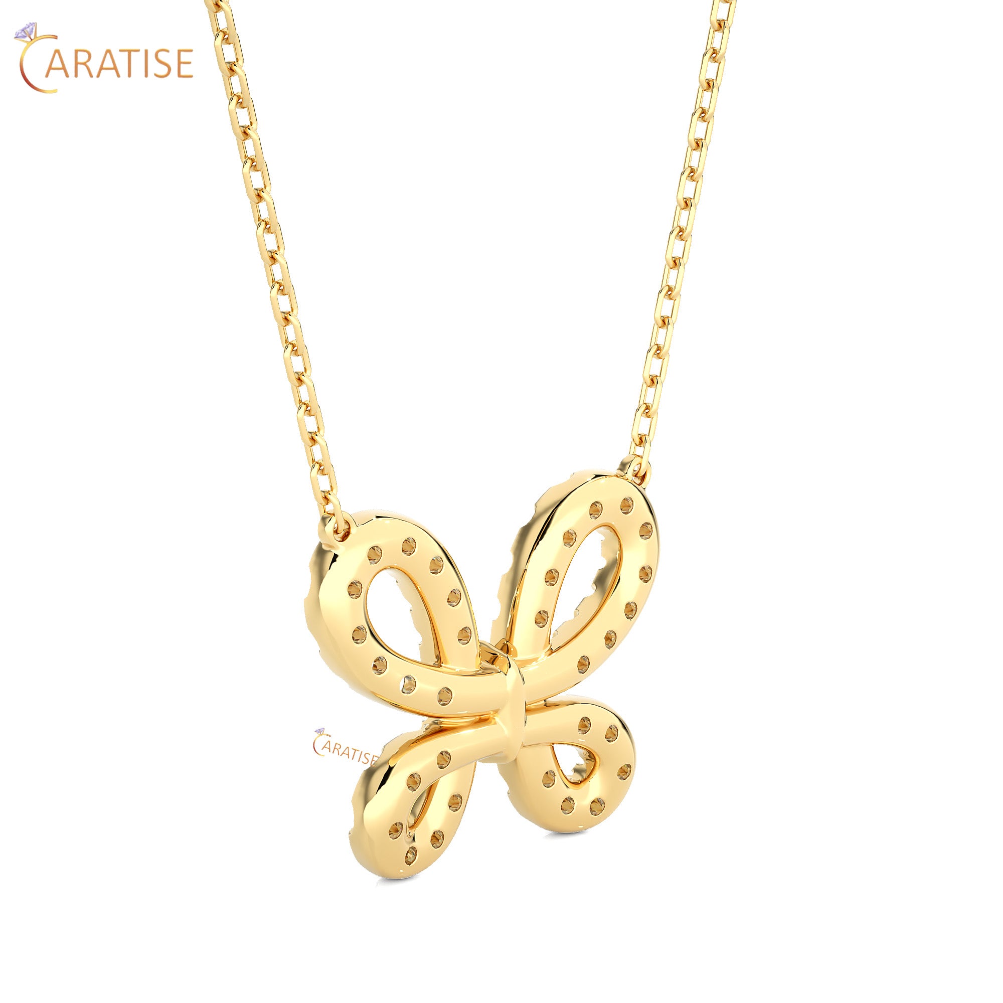 0.31 TDW Round Cut Moissanite Diamond Custom Pendant With Chain 925 Silver