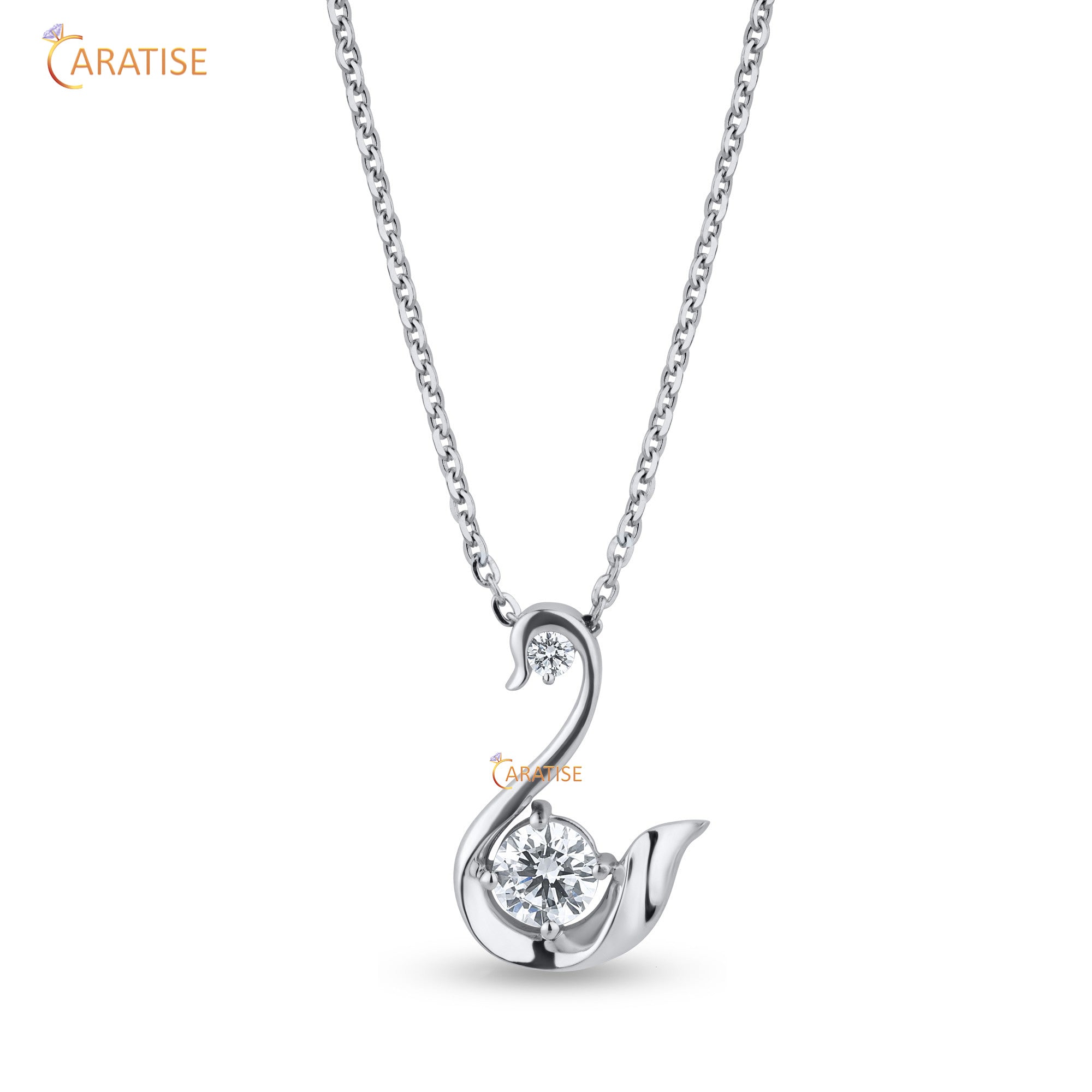 0.76 TDW Round Cut Moissanite Diamond Custom Pendant With Chain 925 Silver