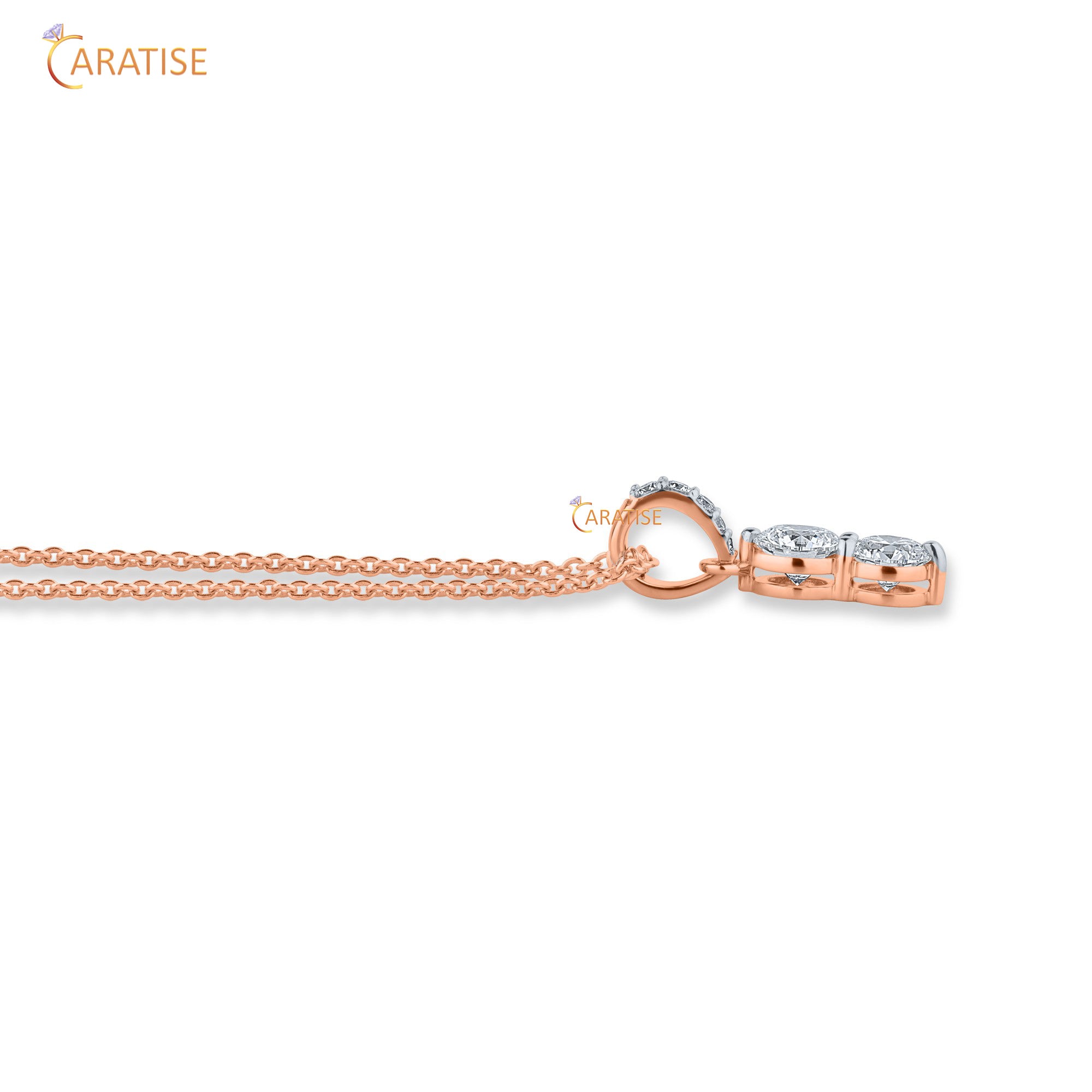 0.86 TDW Round Cut Moissanite Diamond Custom Pendant With Chain 925 Silver