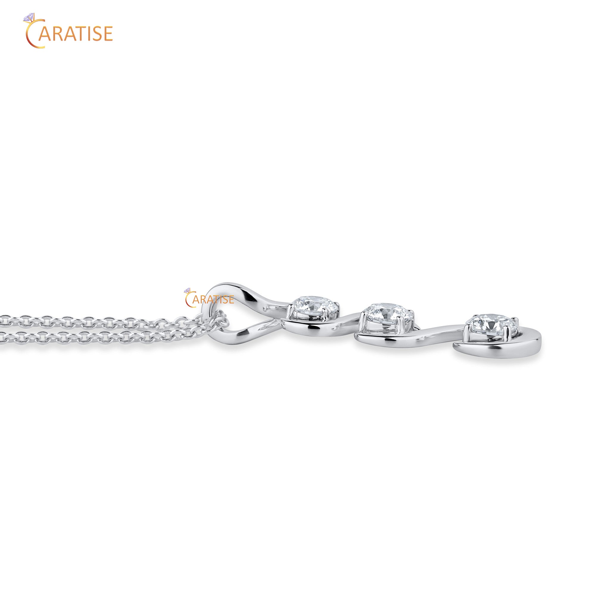 2.00 TDW Round Cut Moissanite Diamond Custom Pendant With Chain 925 Silver