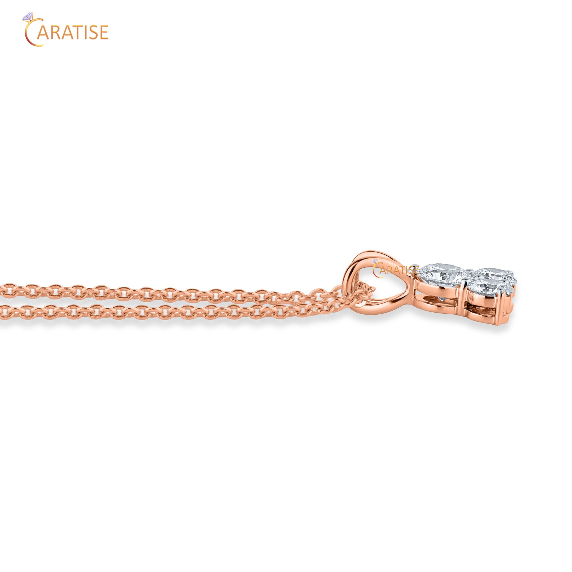 1.36 TDW Round Cut Moissanite Diamond Custom Pendant With Chain 925 Silver