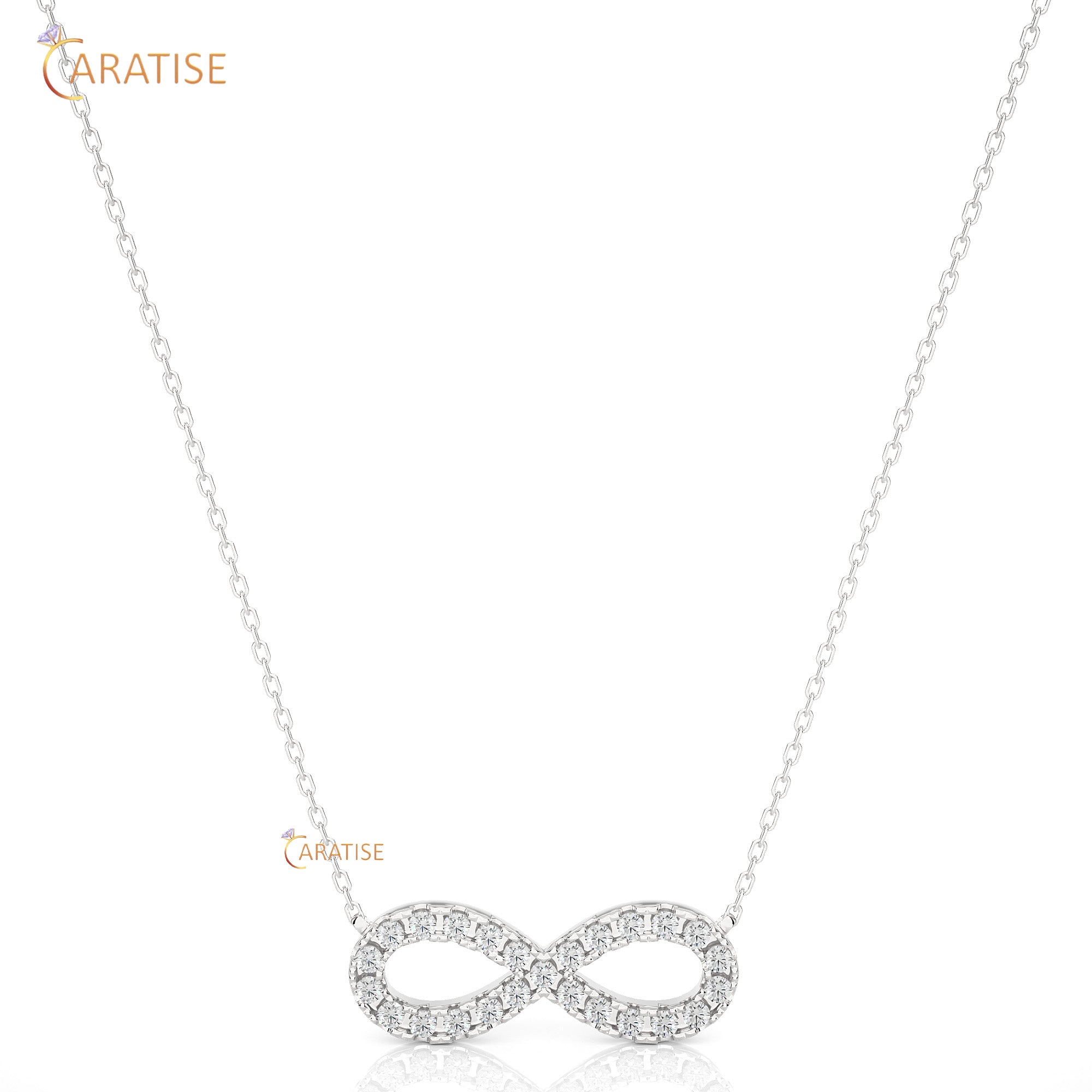 0.39 TDW Round Cut Moissanite Diamond Custom Pendant With Chain 925 Silver