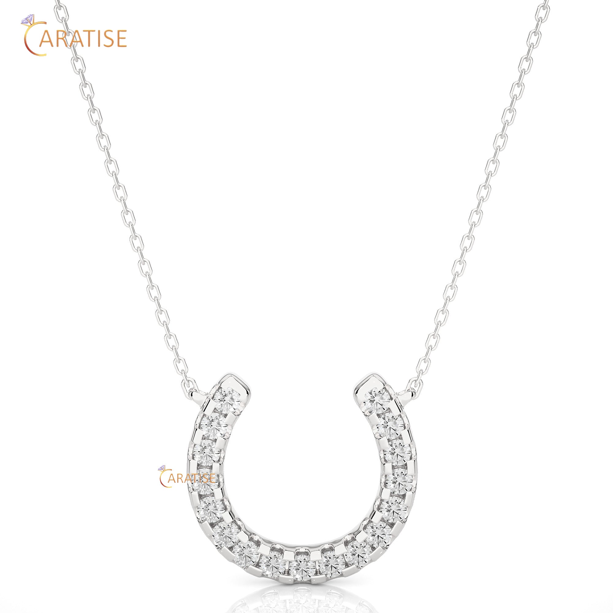 0.26 TDW Round Cut Moissanite Diamond Custom Pendant With Chain 925 Silver