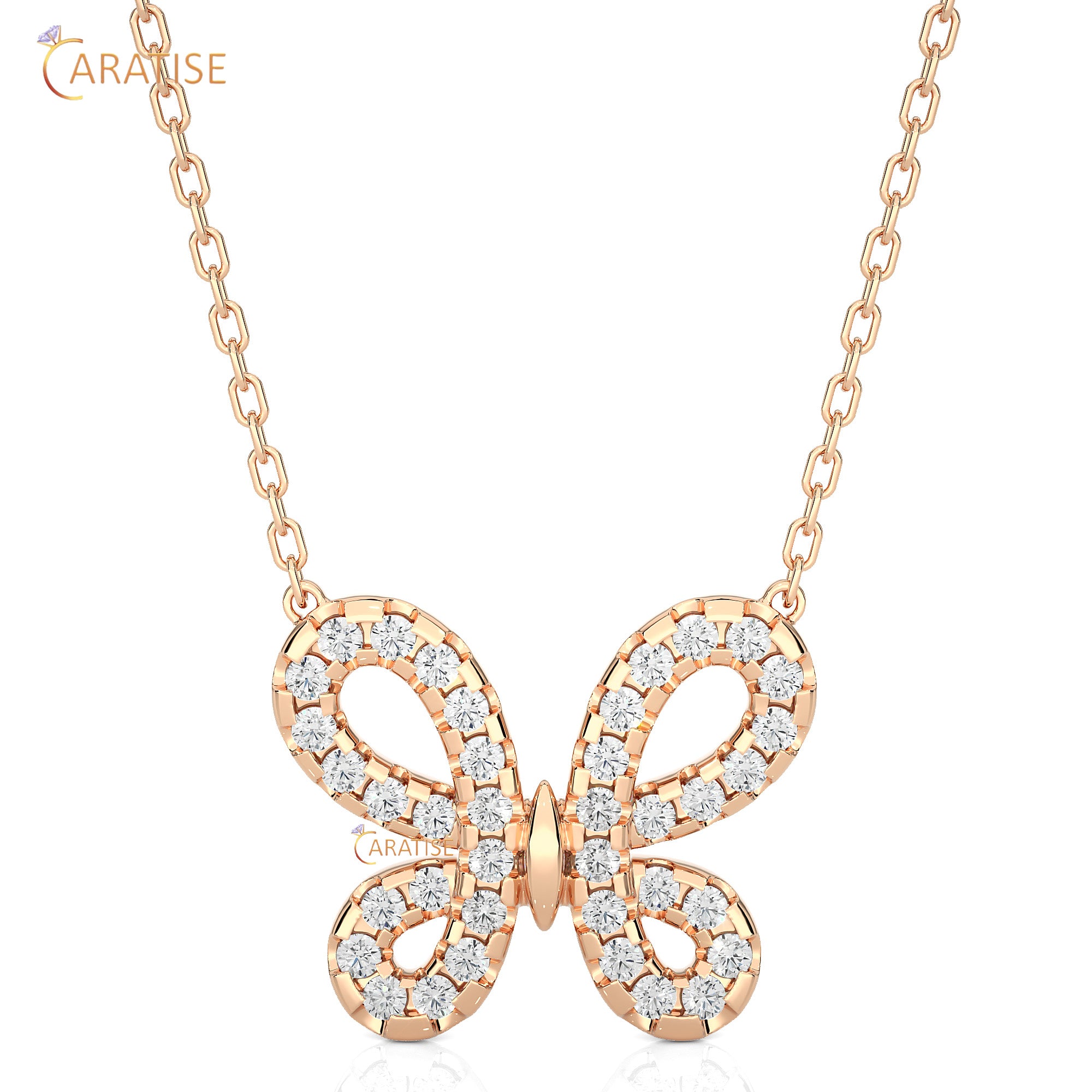 0.31 TDW Round Cut Moissanite Diamond Custom Pendant With Chain 925 Silver