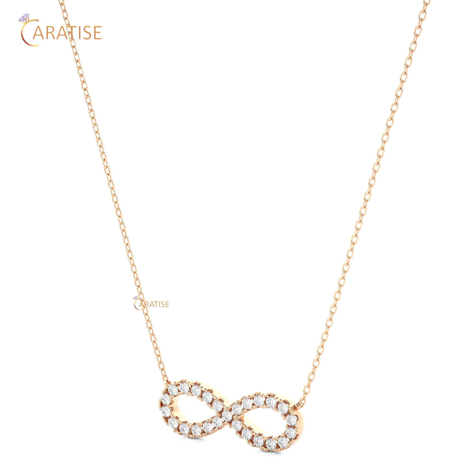 0.39 TDW Round Cut Moissanite Diamond Custom Pendant With Chain 925 Silver