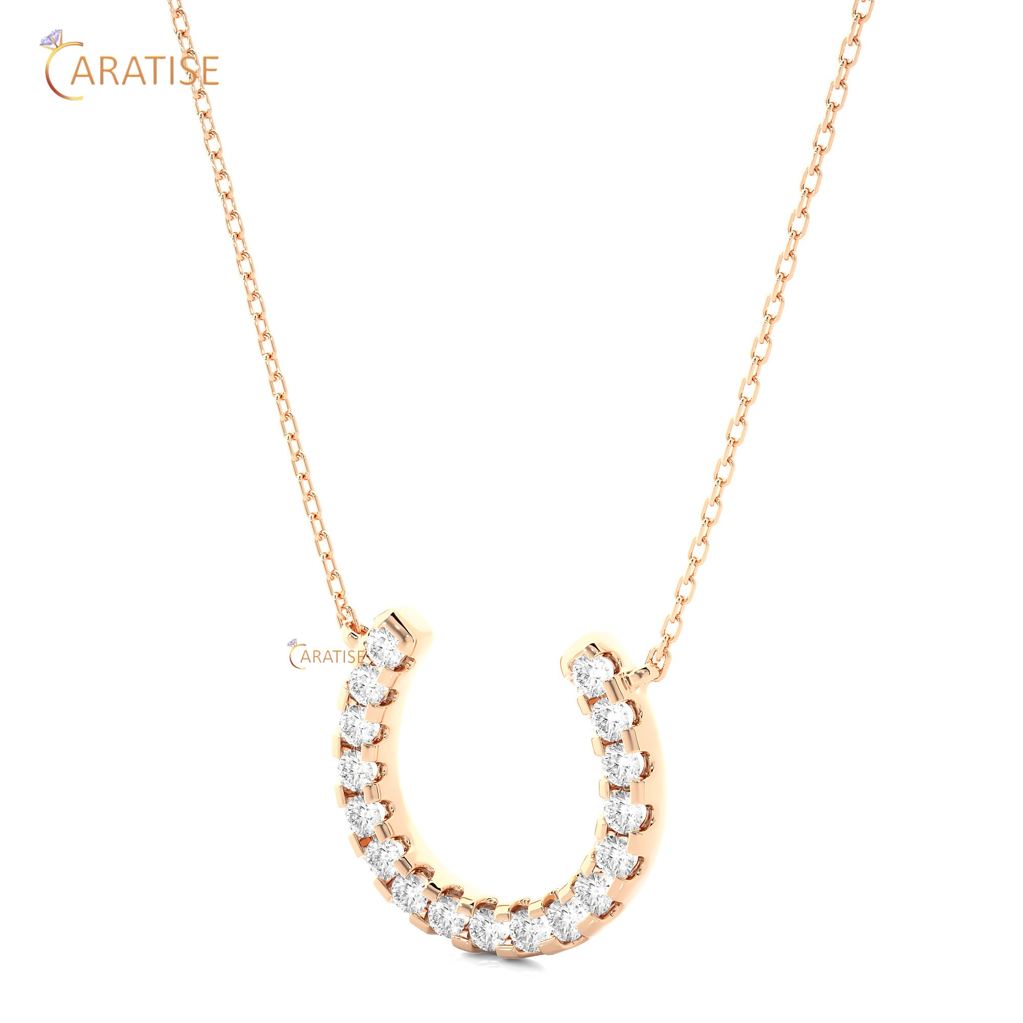 0.26 TDW Round Cut Moissanite Diamond Custom Pendant With Chain 925 Silver