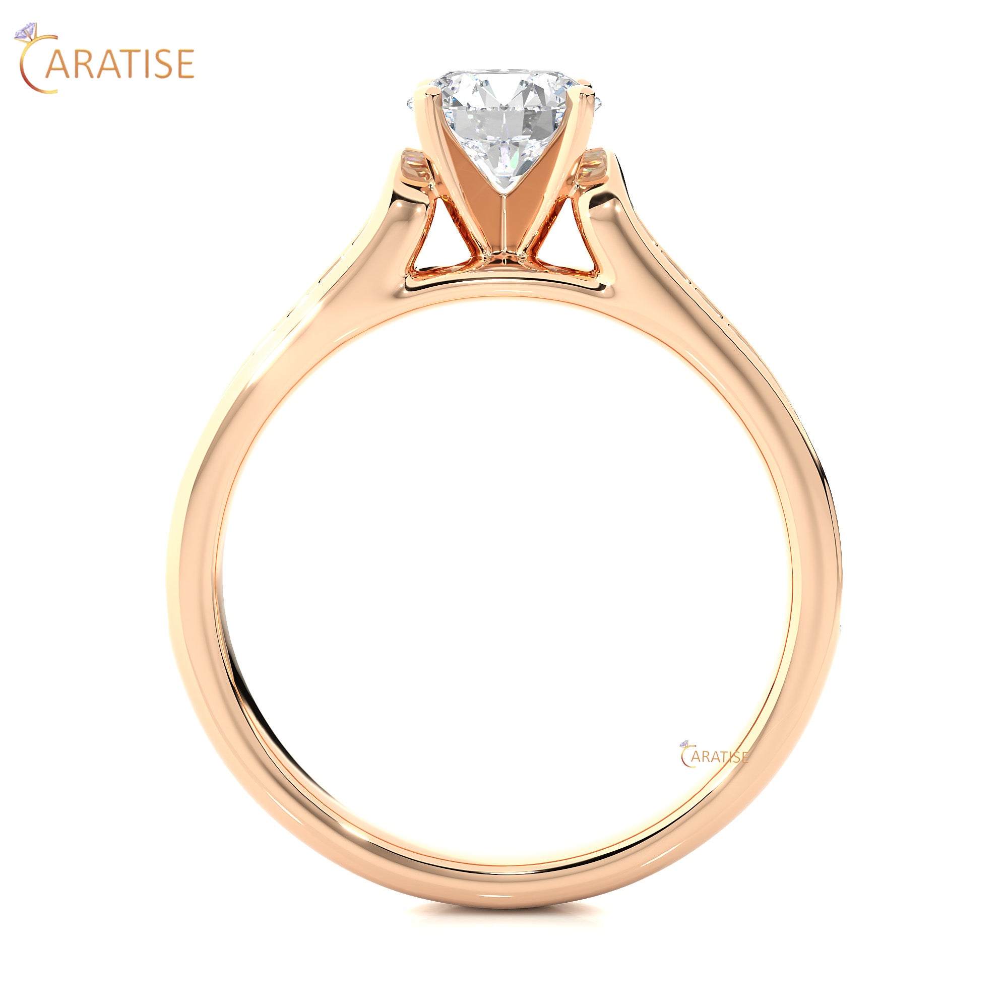 1.29 TDW Round Cut Engagement Moissanite Diamond Ring 925 Silver