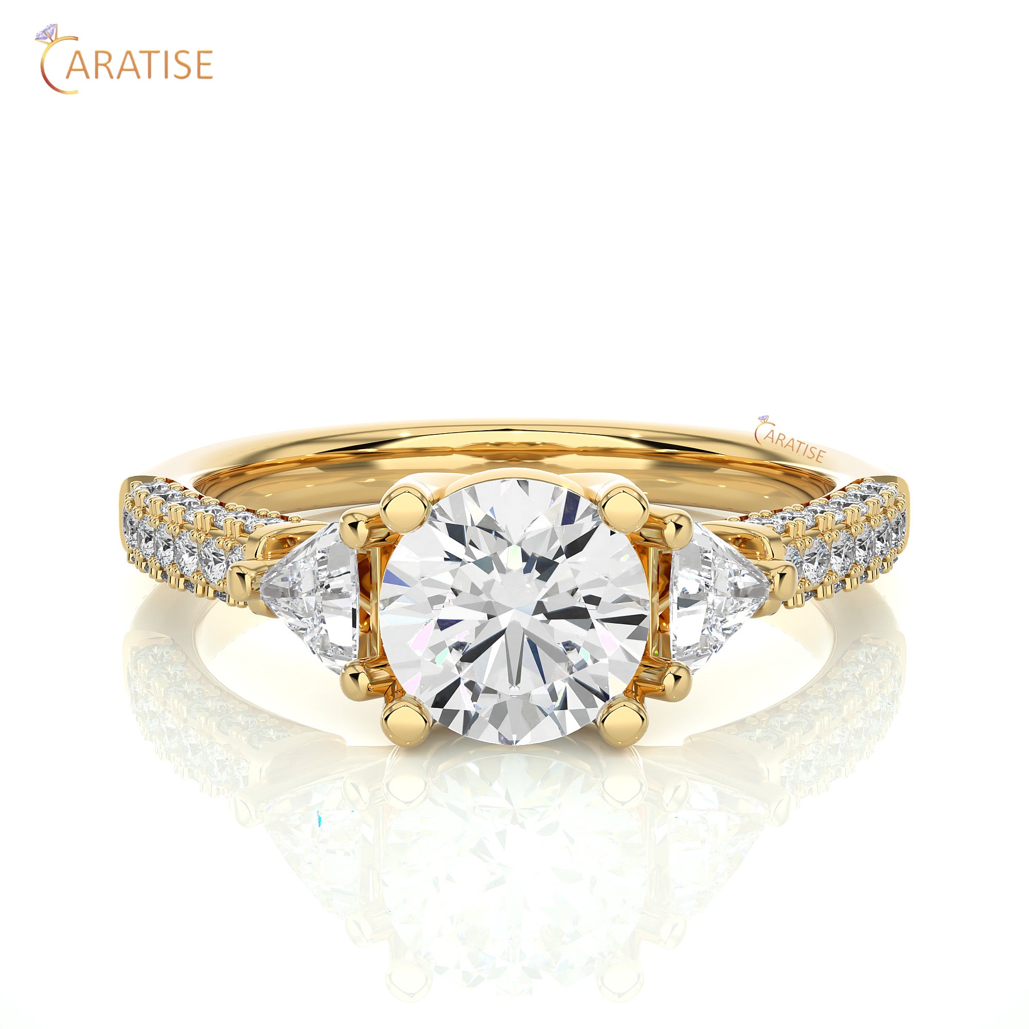 1.63 TDW Round Cut Engagement Moissanite Diamond Ring 925 Silver