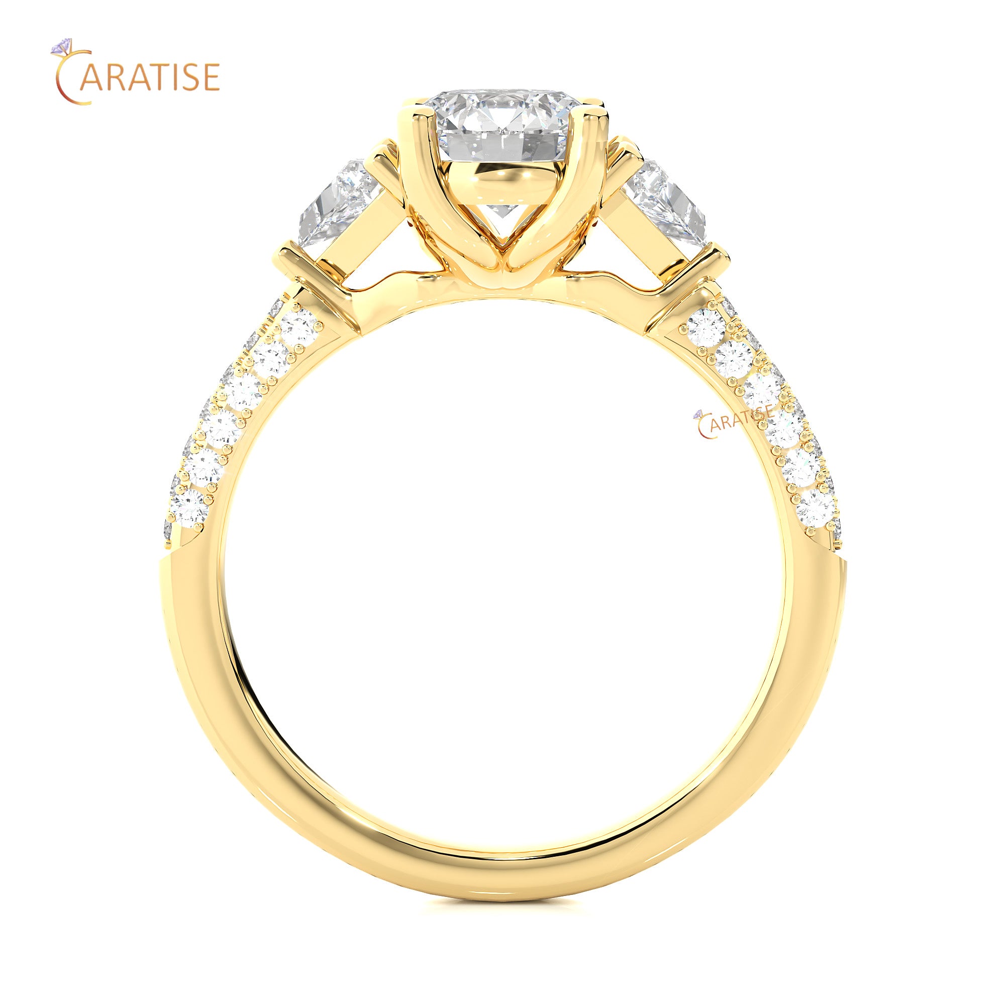 1.63 TDW Round Cut Engagement Moissanite Diamond Ring 925 Silver