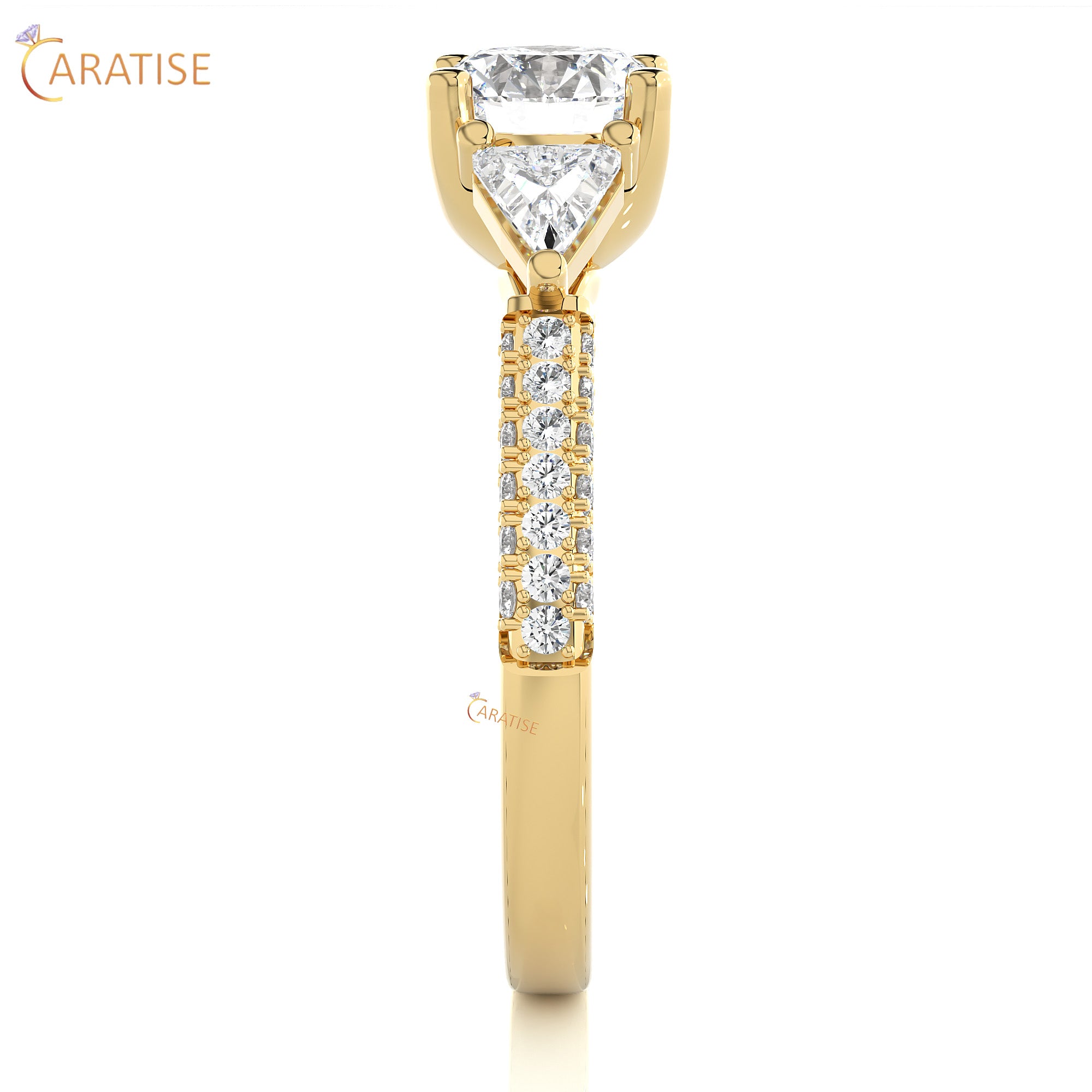 1.63 TDW Round Cut Engagement Moissanite Diamond Ring 925 Silver