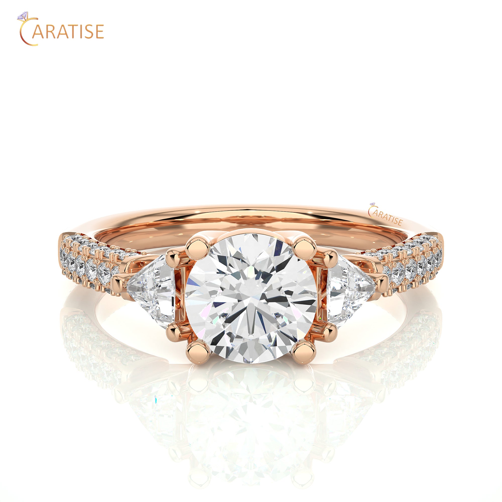 1.63 TDW Round Cut Engagement Moissanite Diamond Ring 925 Silver