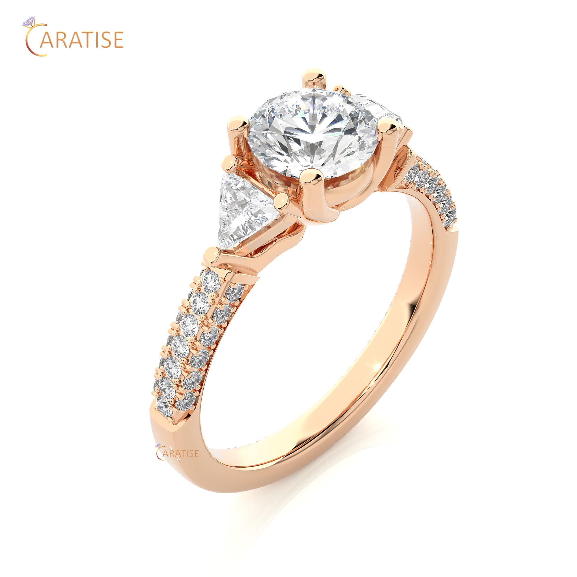 1.63 TDW Round Cut Engagement Moissanite Diamond Ring 925 Silver