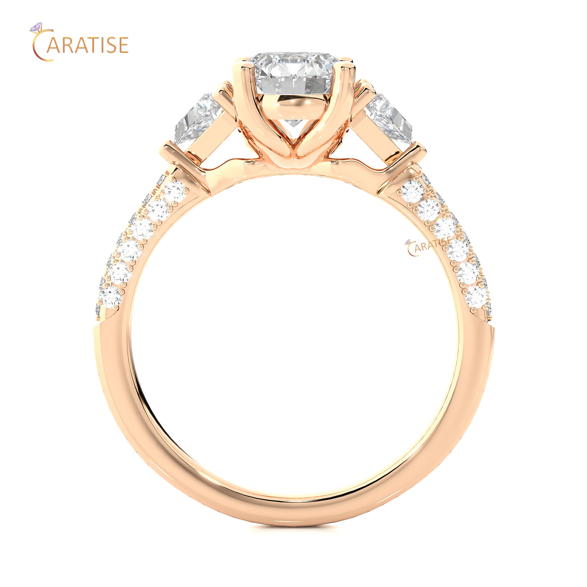 1.63 TDW Round Cut Engagement Moissanite Diamond Ring 925 Silver