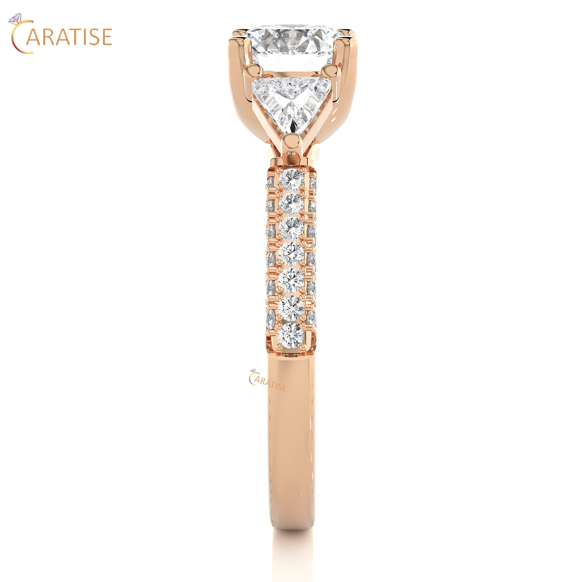 1.63 TDW Round Cut Engagement Moissanite Diamond Ring 925 Silver