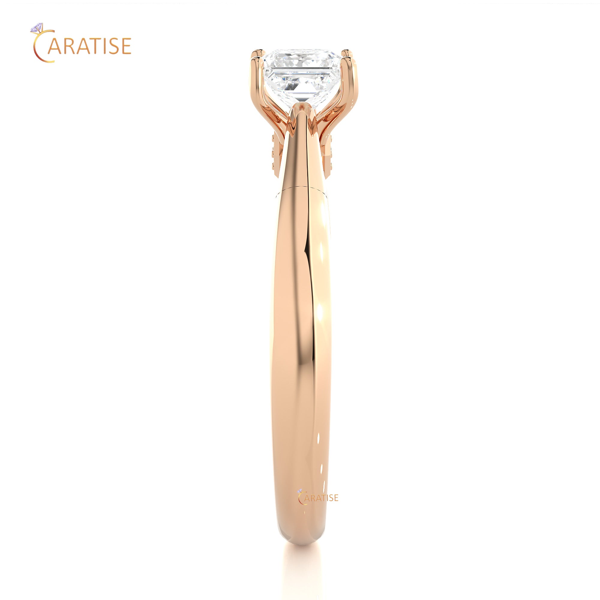 0.80 TDW Round & Princess Cut Women's Engagement Diamond Ring