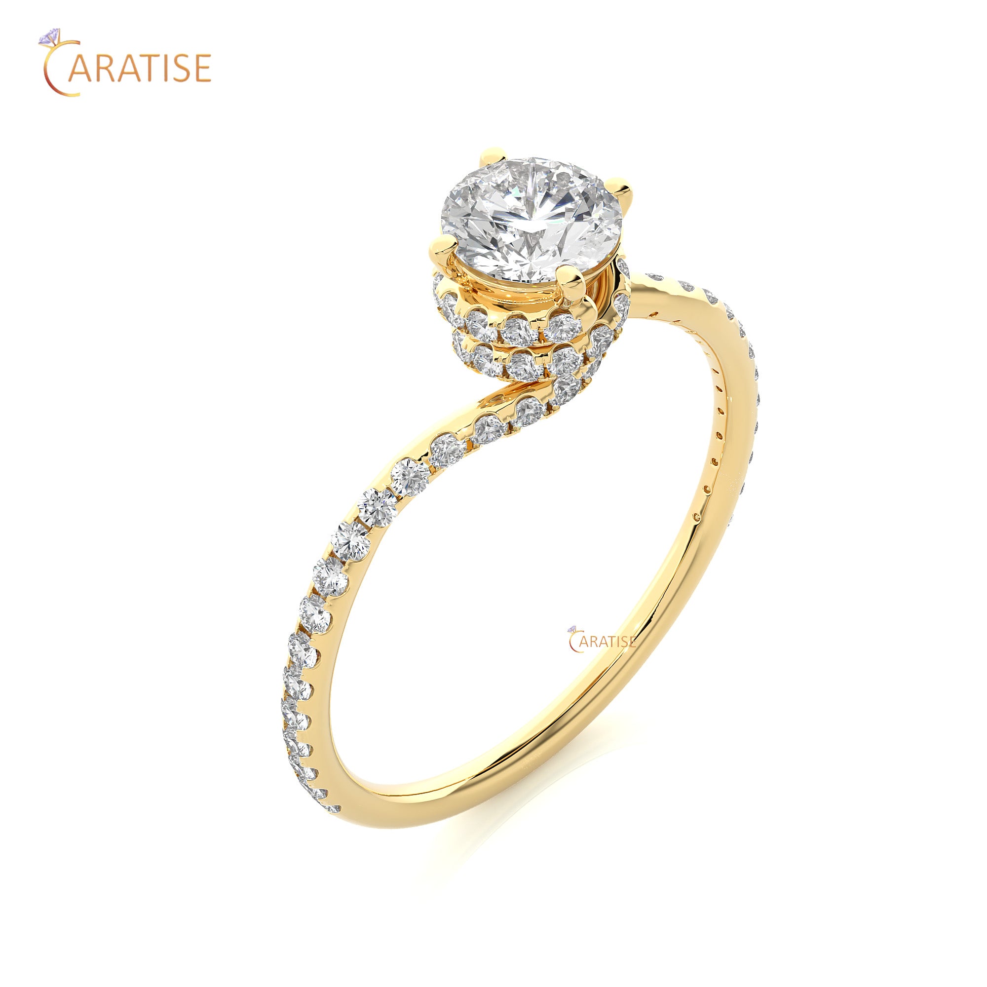 0.84 TDW Round Cut Engagement Moissanite Diamond Ring 925 Silver