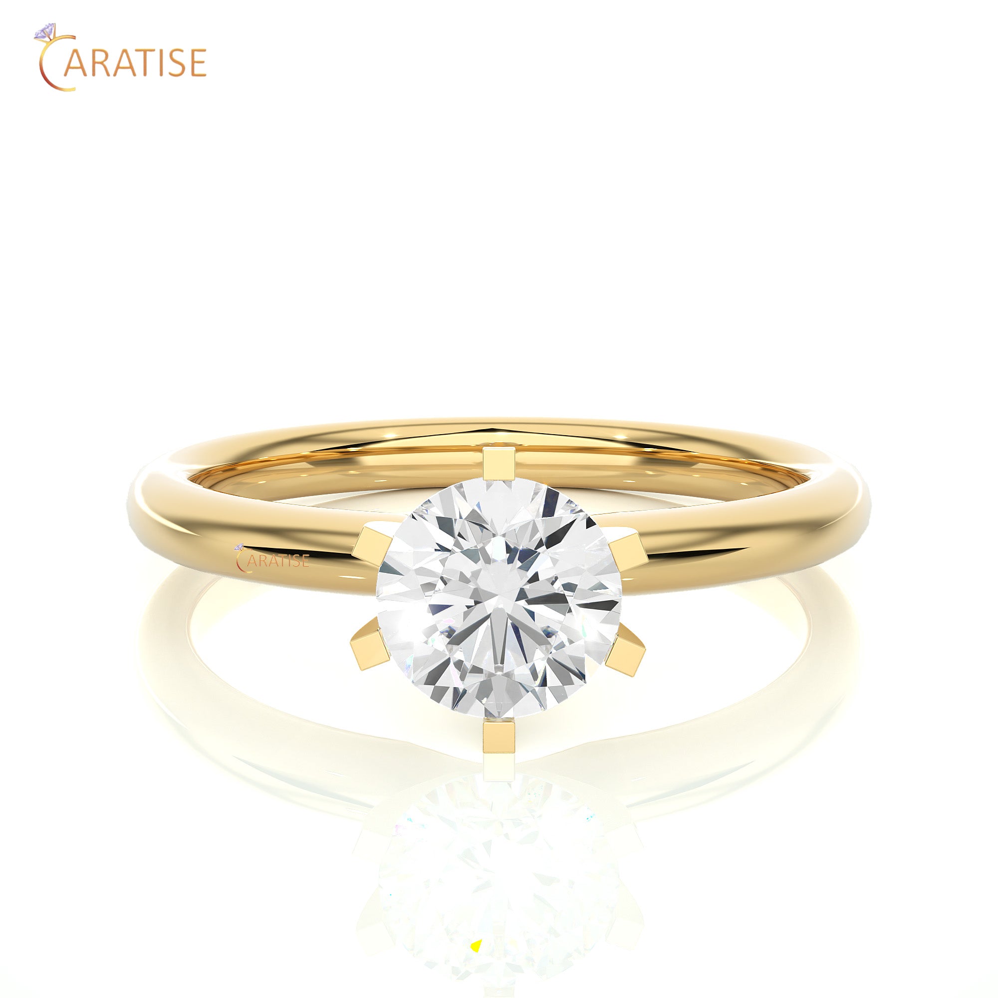 1.18 TDW Round Cut Moissanite Diamond  Solitaire Ring 925 Silver