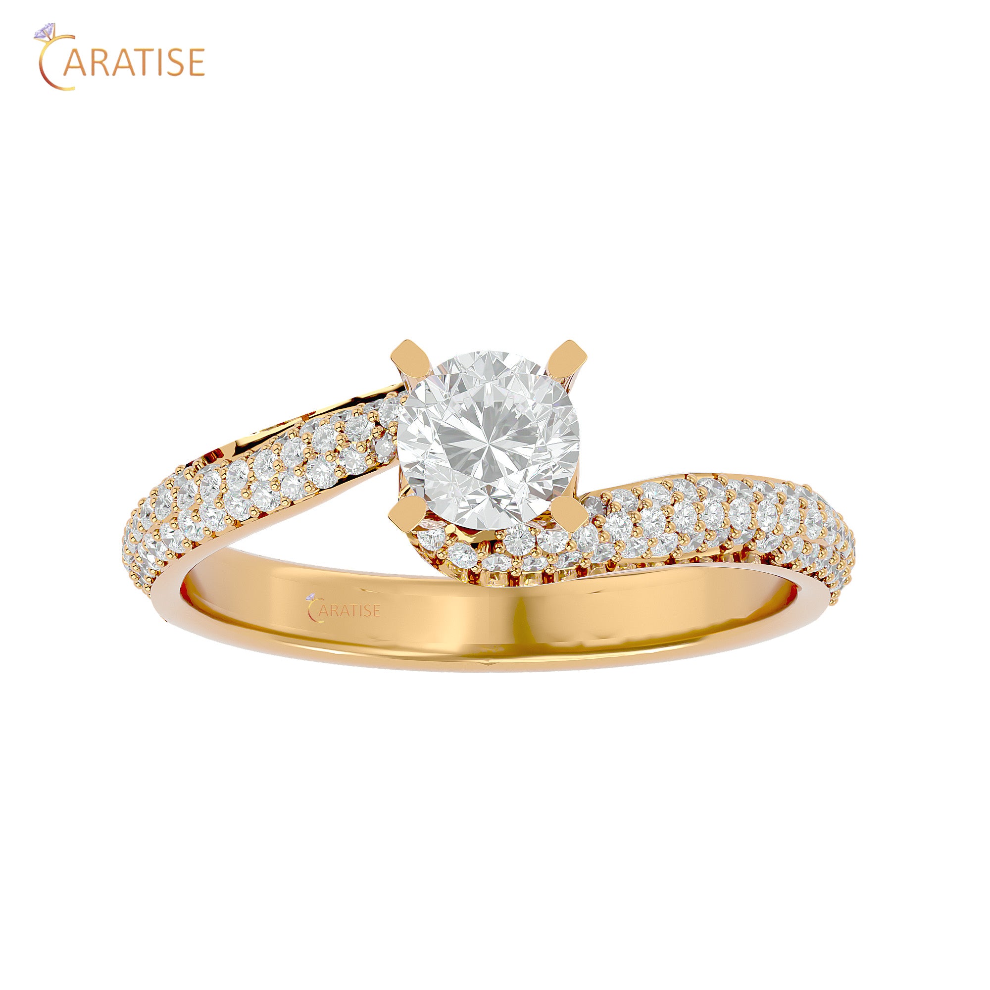 0.87 TDW Round Cut Engagement Moissanite Diamond Ring 925 Silver