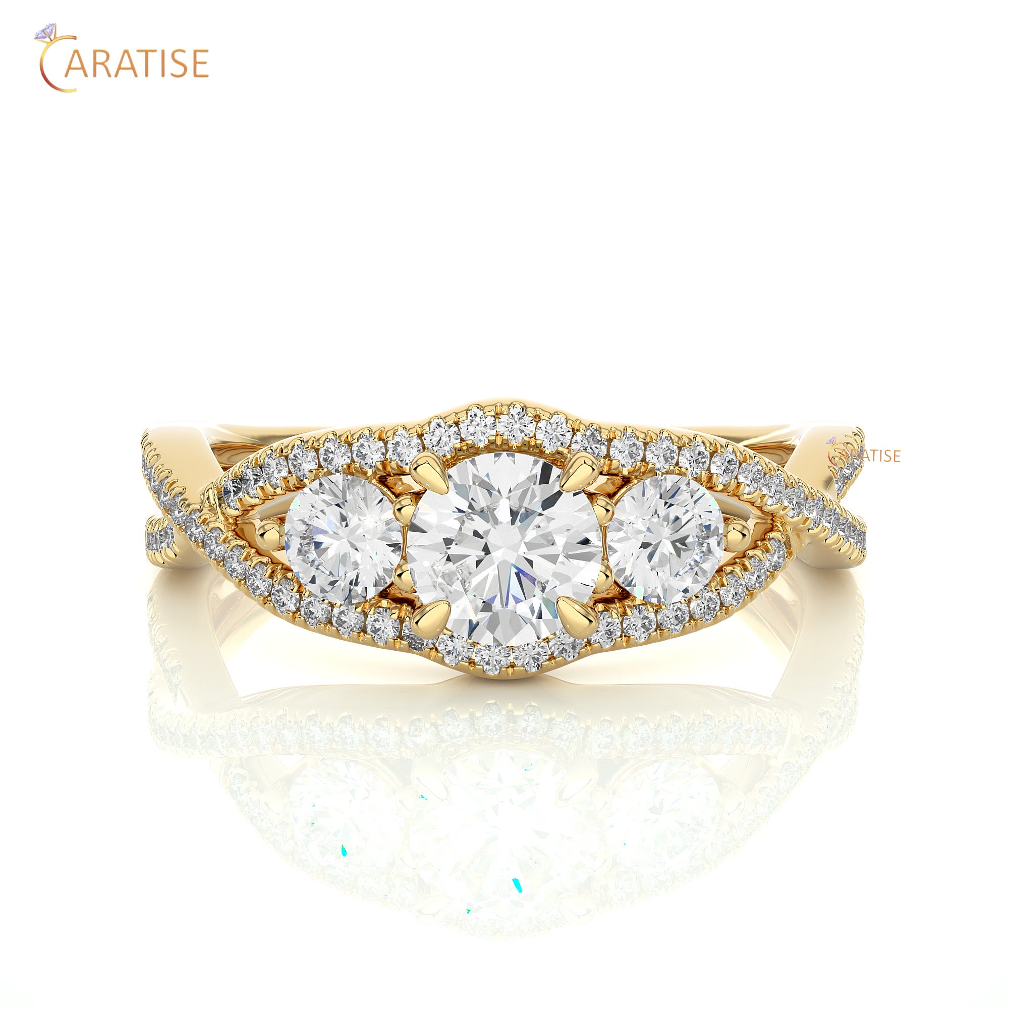 1.07 TDW Round Cut Engagement Moissanite Diamond Ring 925 Silver