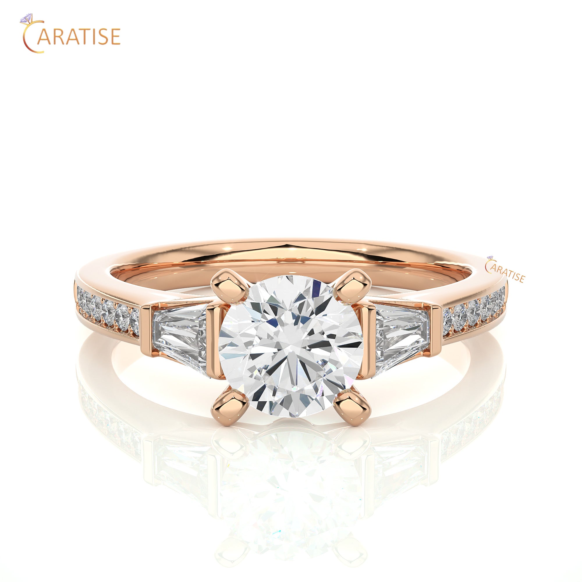 1.69 TDW Round Cut Engagement Moissanite Diamond Ring 925 Silver