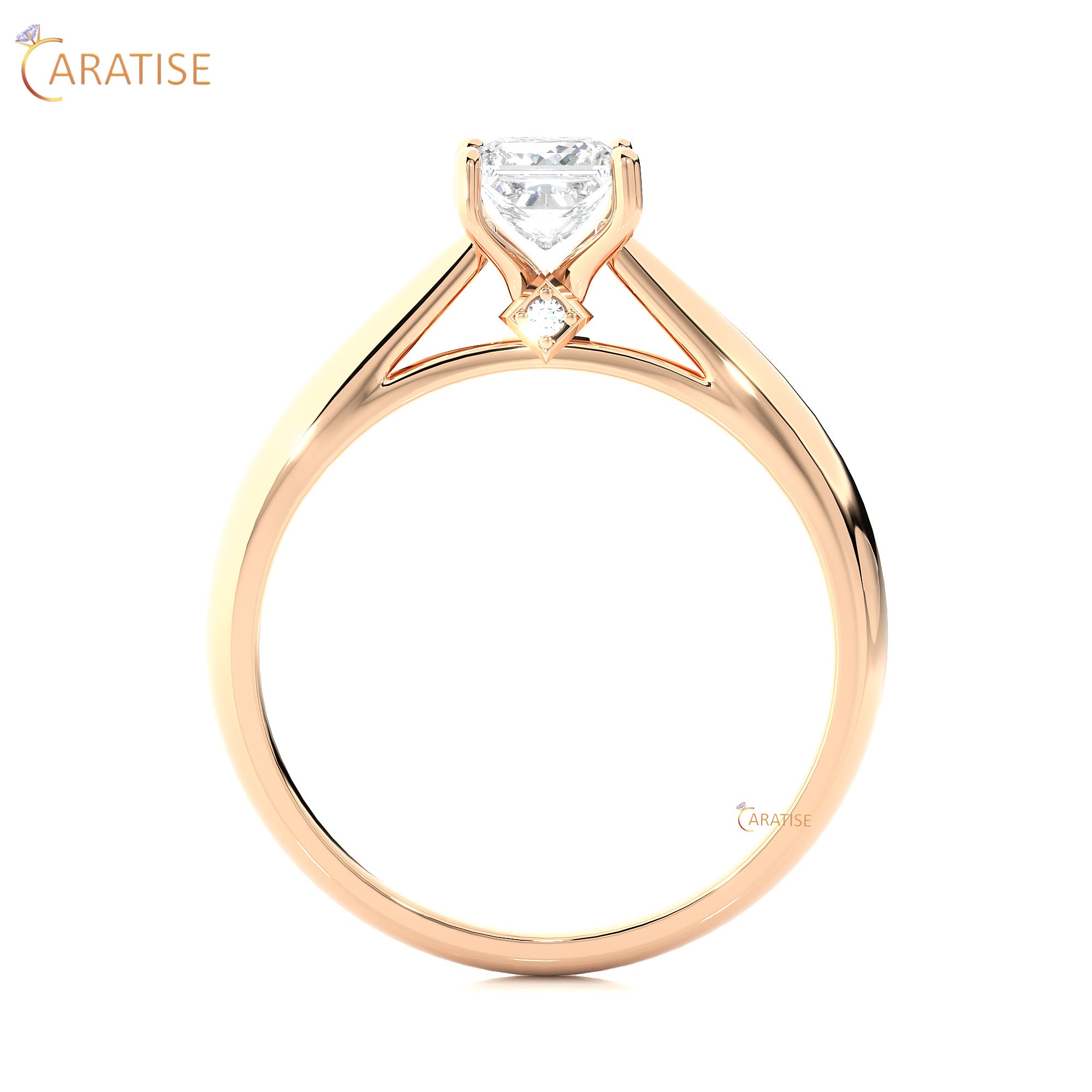 0.80 TDW Round & Princess Cut Women's Engagement Diamond Ring