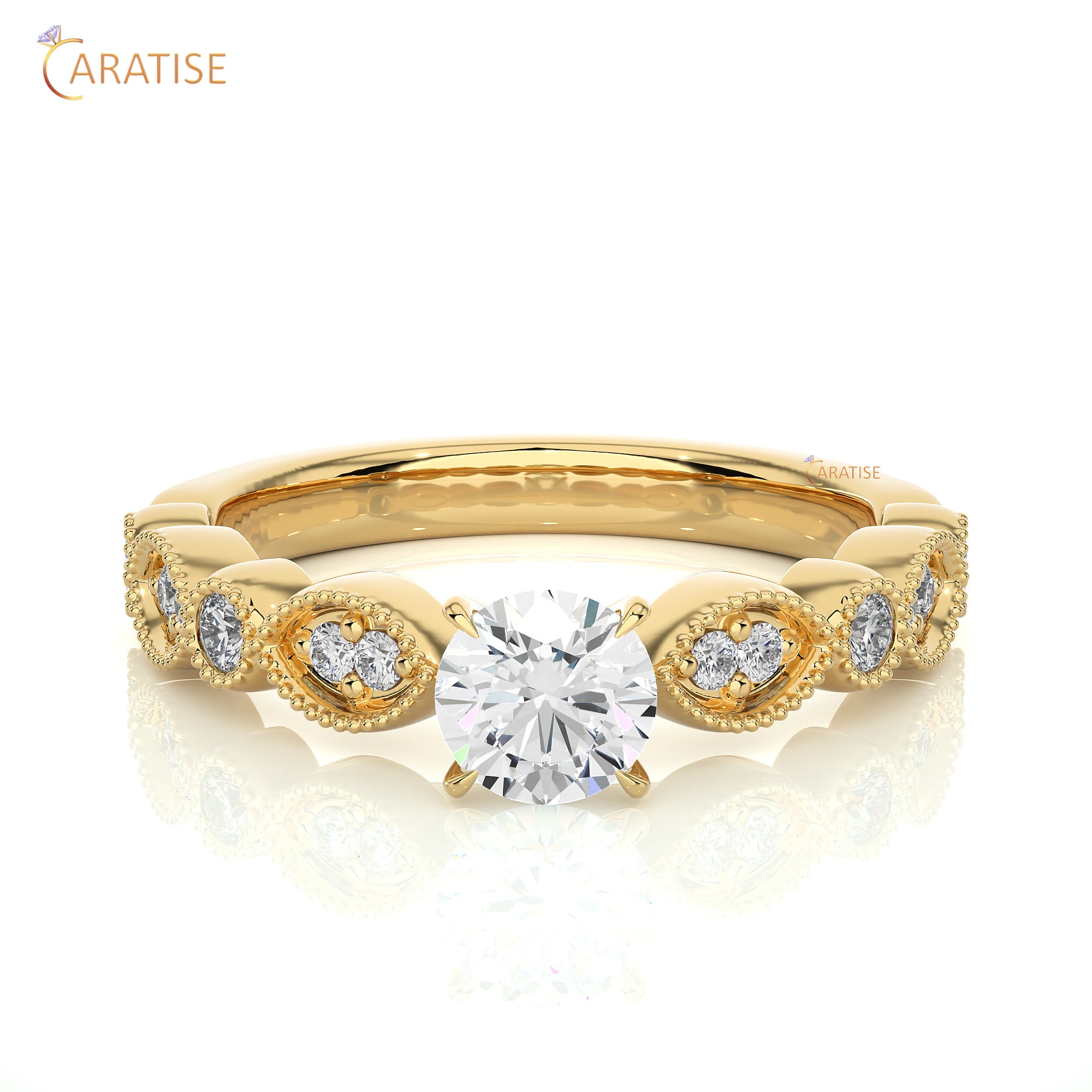 0.67 TDW Round Cut Moissanite Diamond Engagement Ring 925 Silver