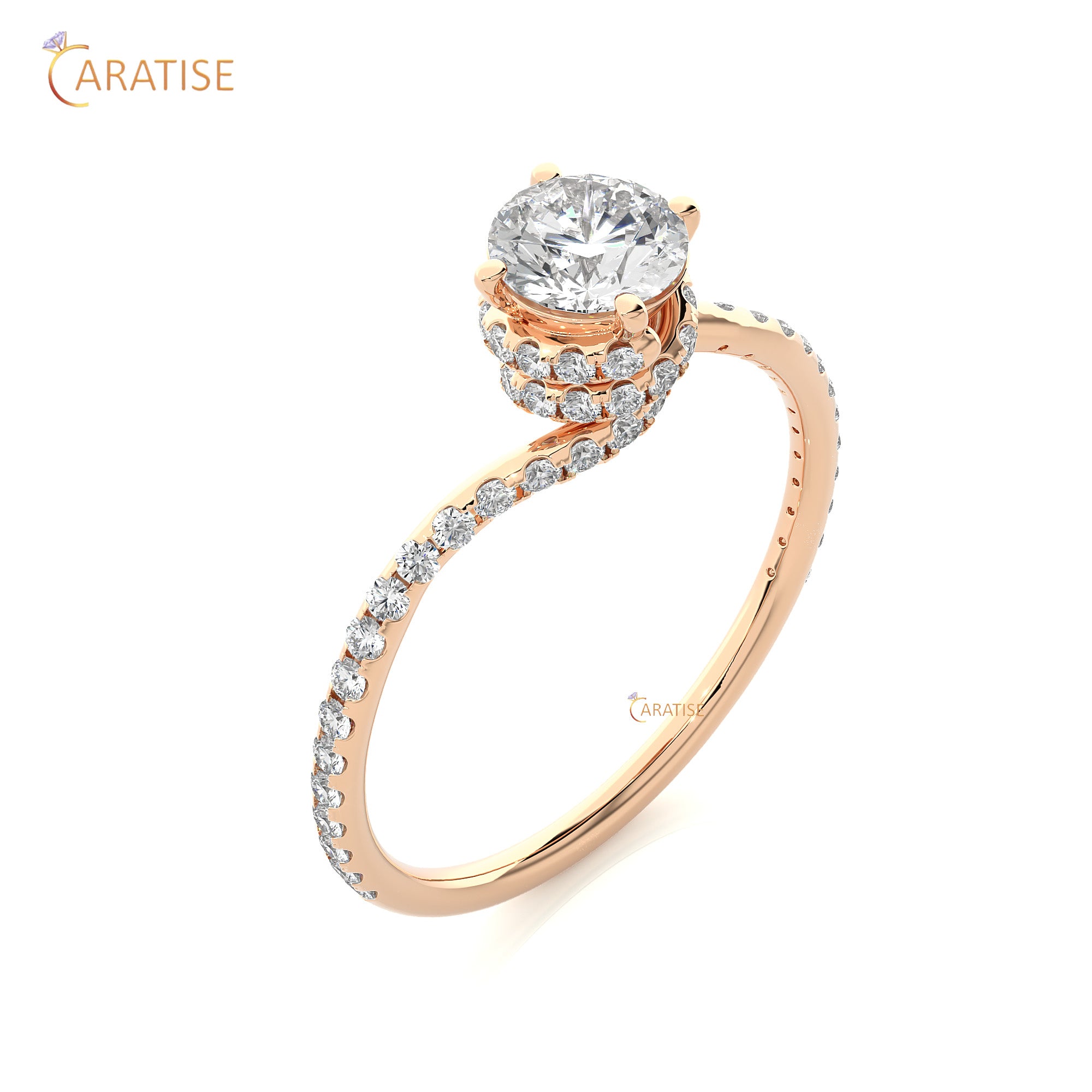 0.84 TDW Round Cut Engagement Moissanite Diamond Ring 925 Silver