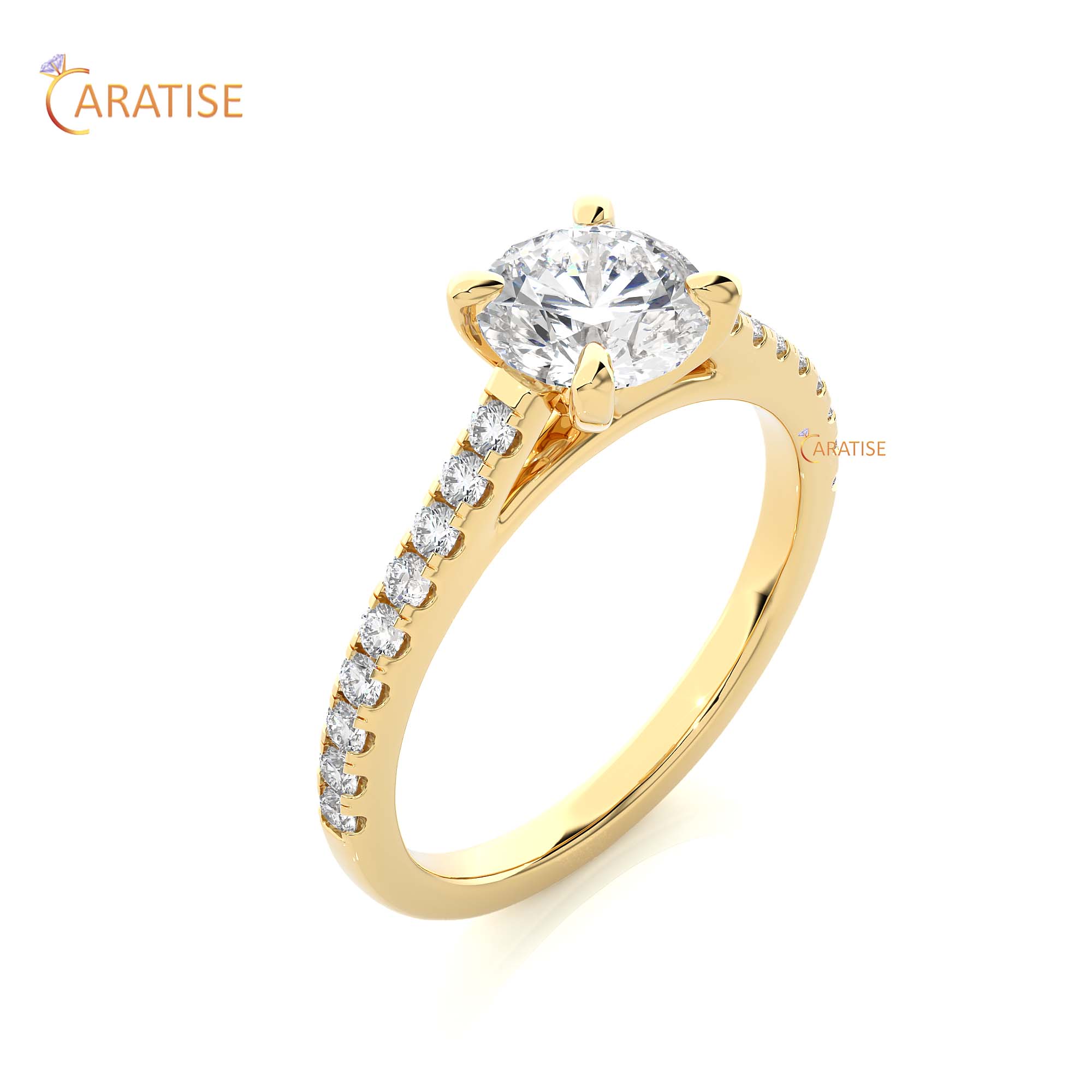 1.36 TDW Round Cut Engagement Moissanite Diamond Ring 925 Silver