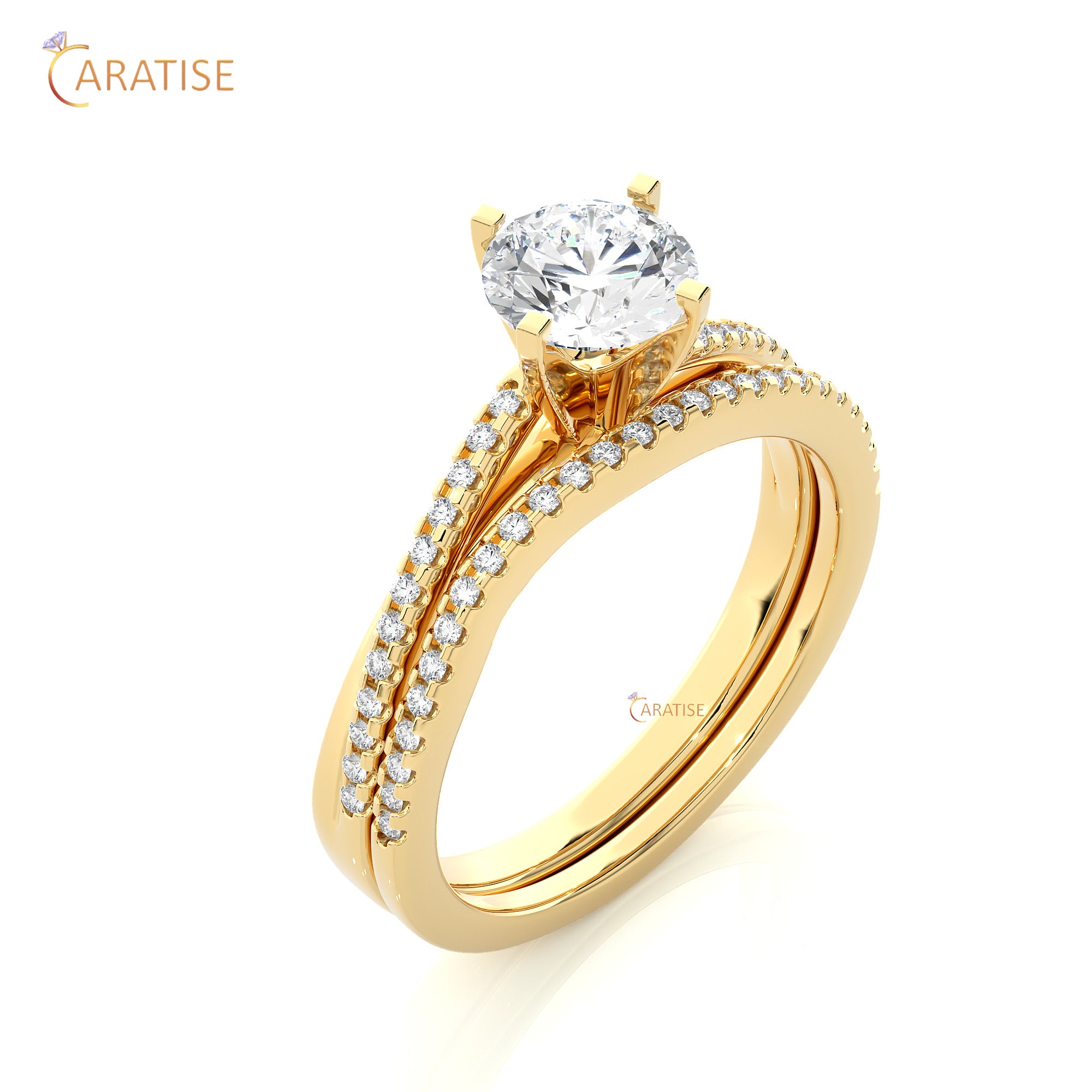 0.72 TDW Round Cut Moissanite Diamond Engagement Ring 925 Silver