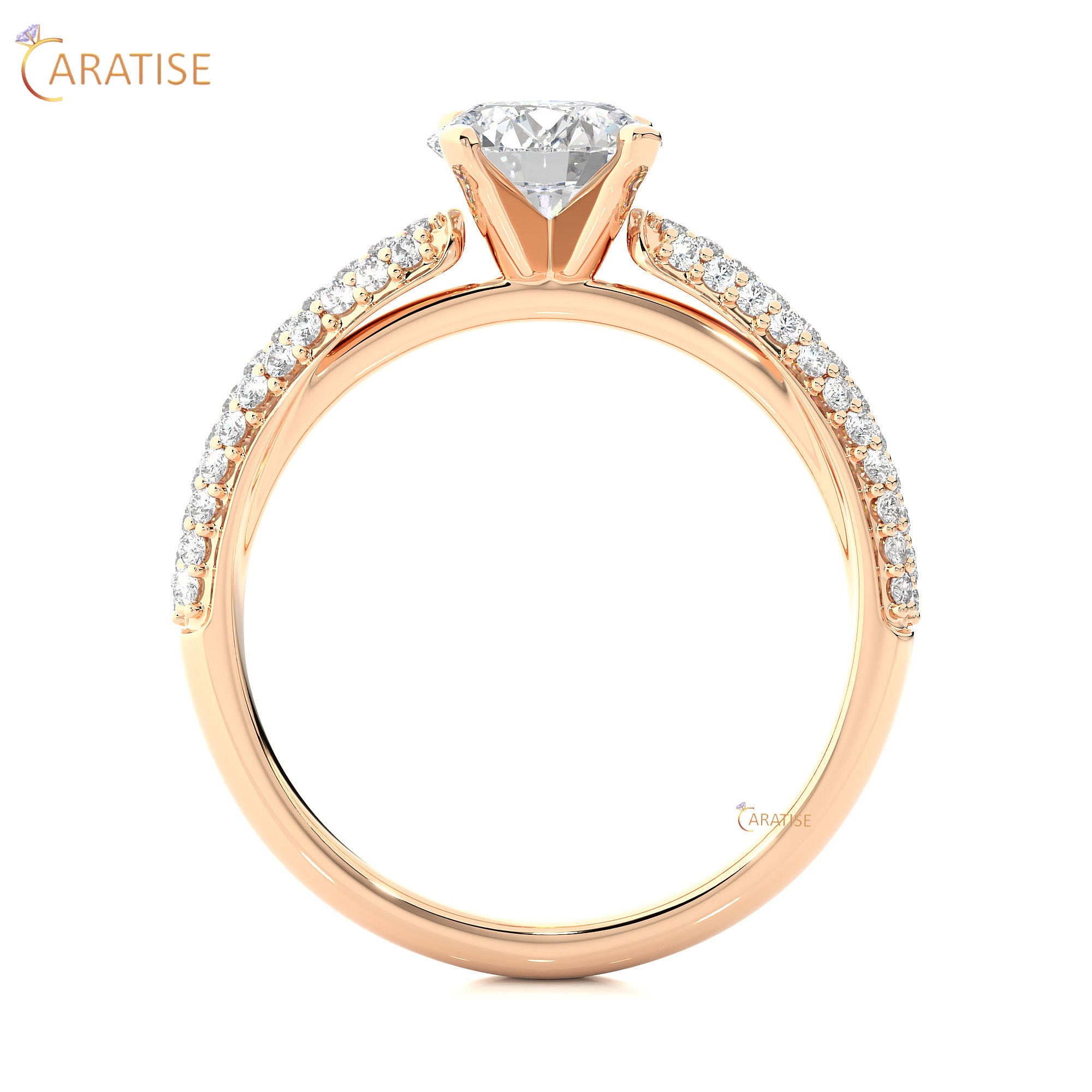 1.22 TDW Round Cut Engagement Moissanite Diamond Ring 925 Silver