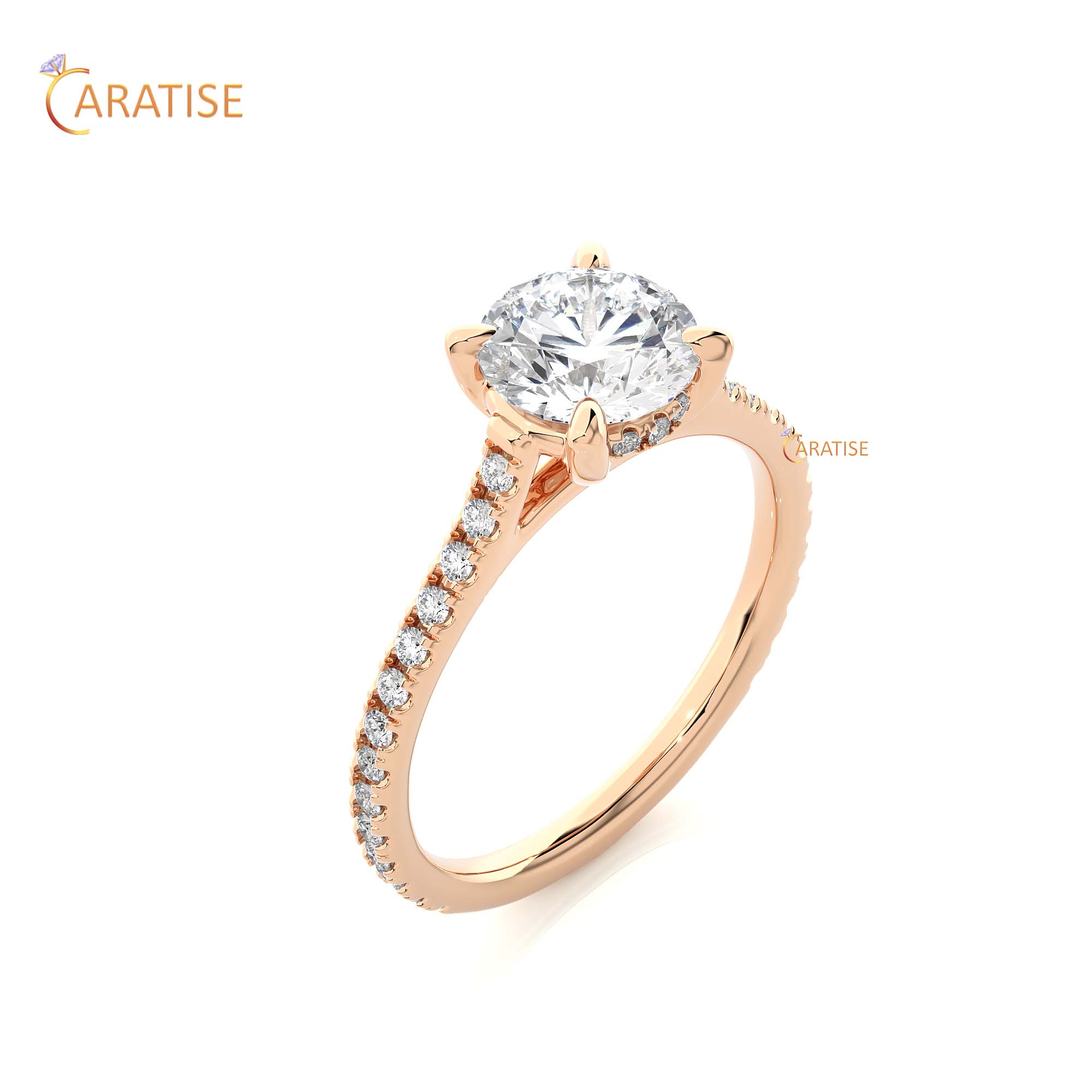 1.58 TDW Round Cut Engagement Moissanite Diamond Ring 925 Silver