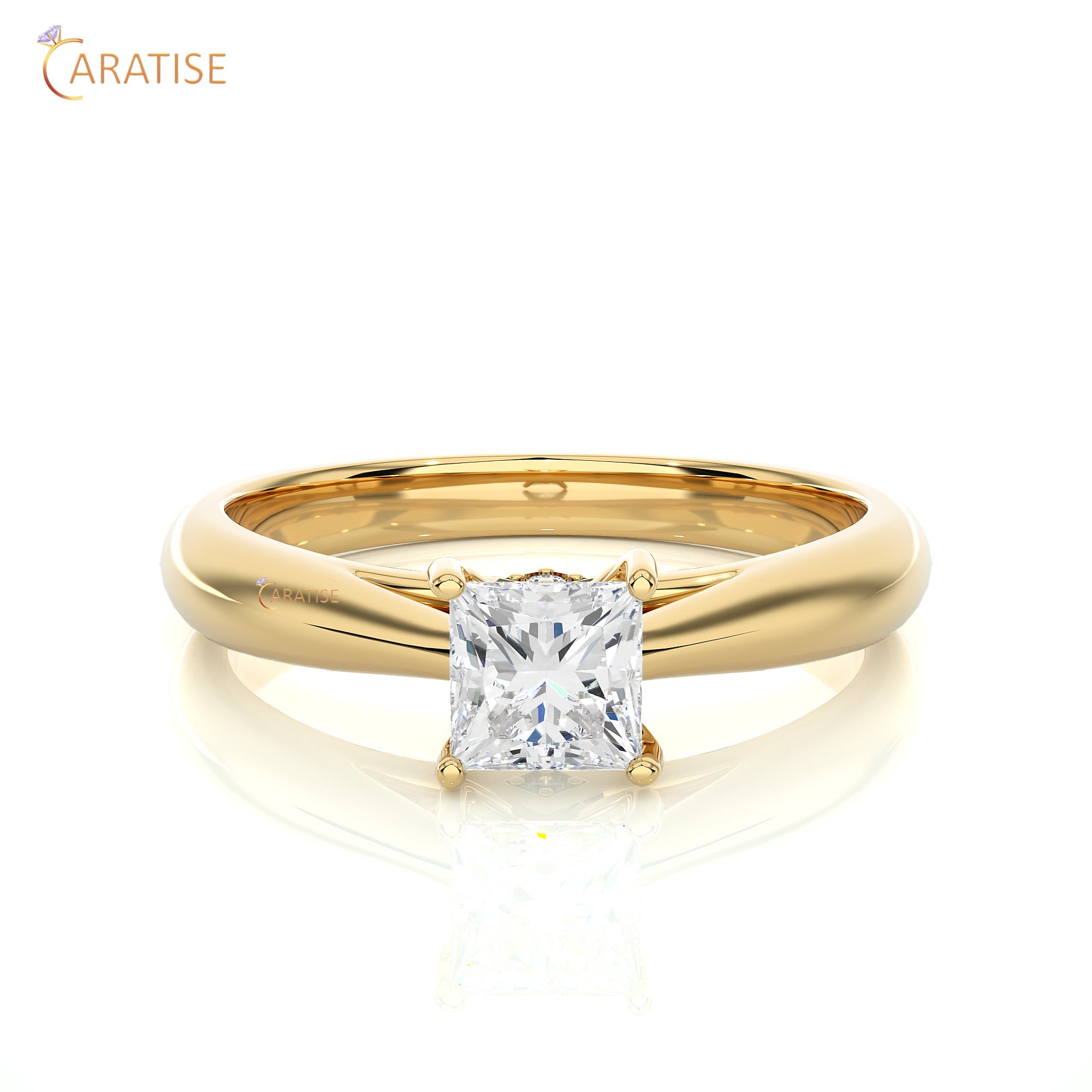 0.80 TDW Round & Princess Cut Women's Engagement Diamond Ring